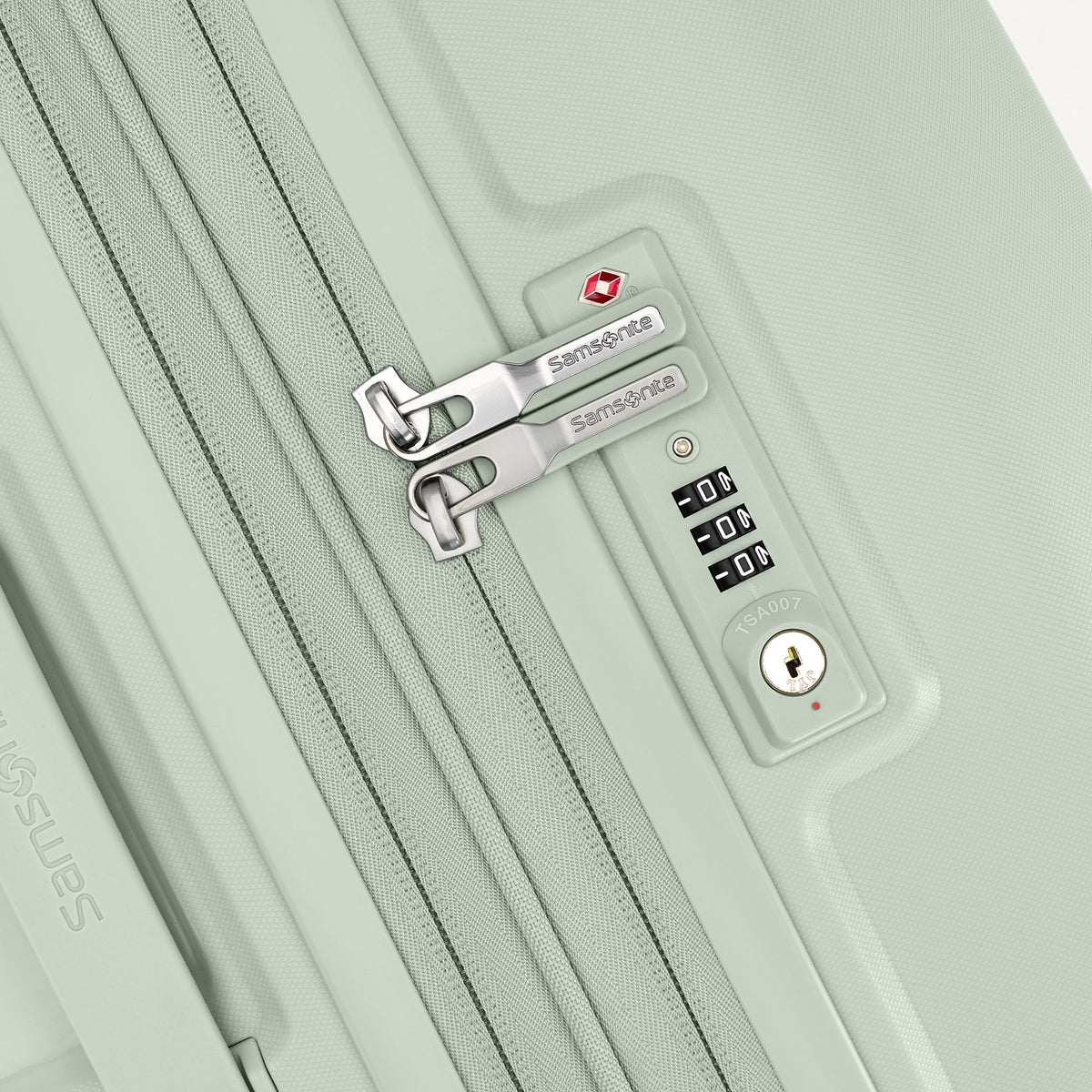 Samsonite Outline Pro sage 28" large hardside spinner, TSA lock and zipper pulls