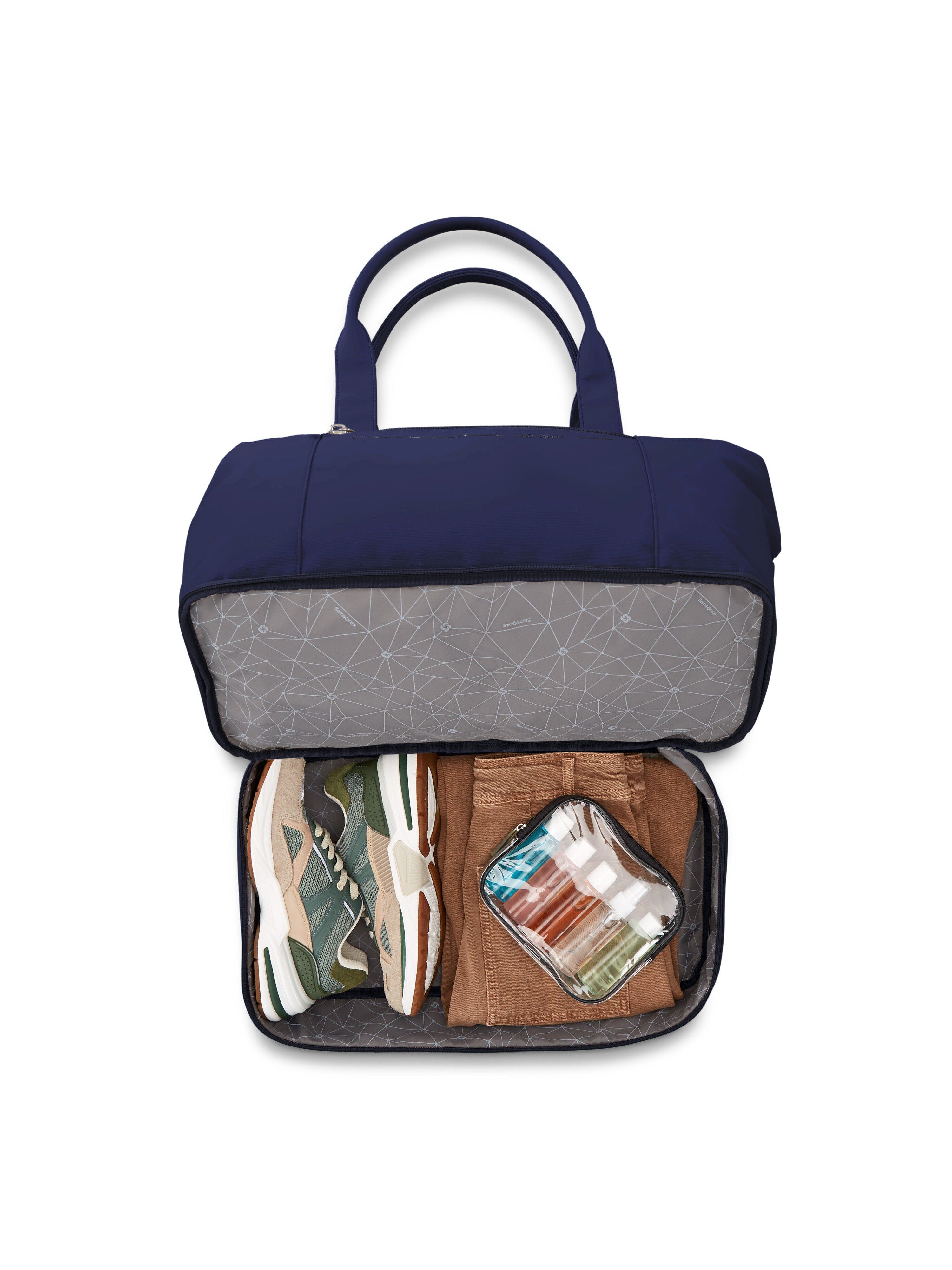 Bolso de fin de semana con parte inferior abatible