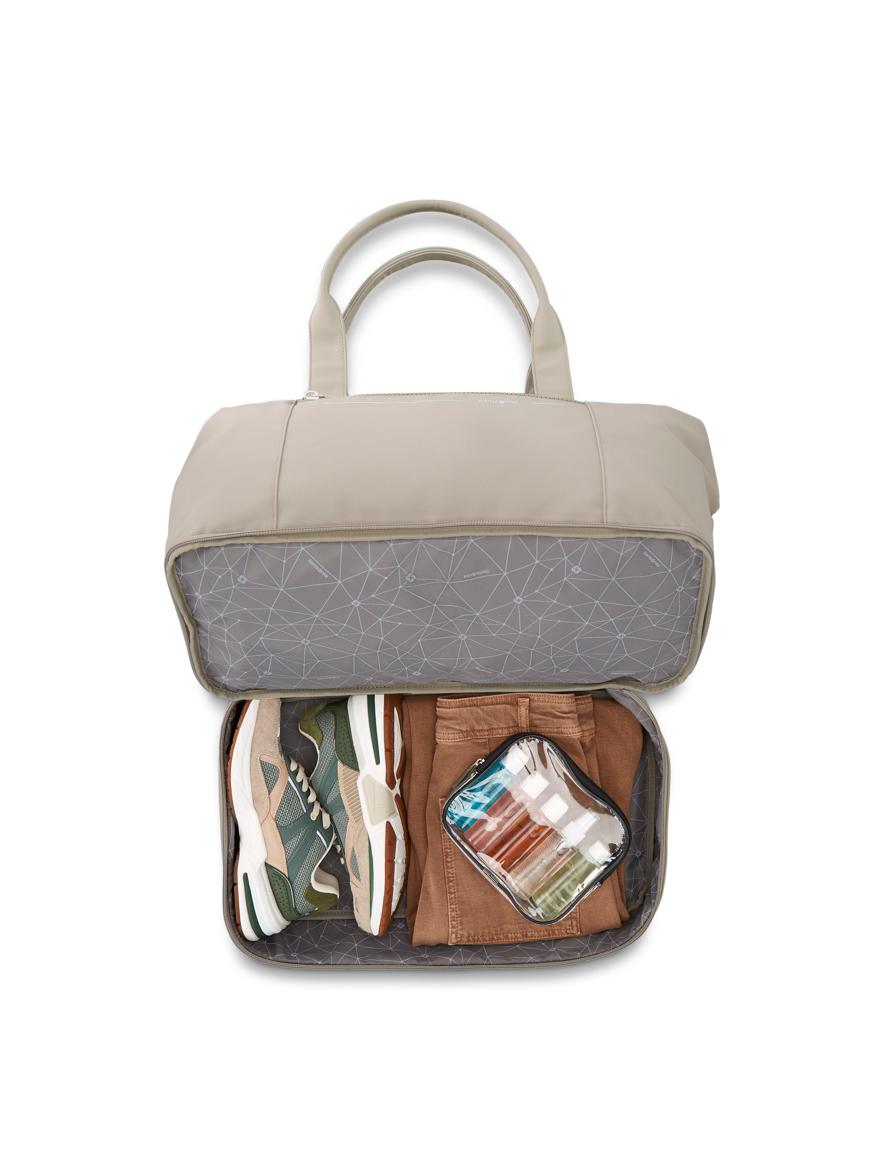 Bolso de fin de semana con parte inferior abatible