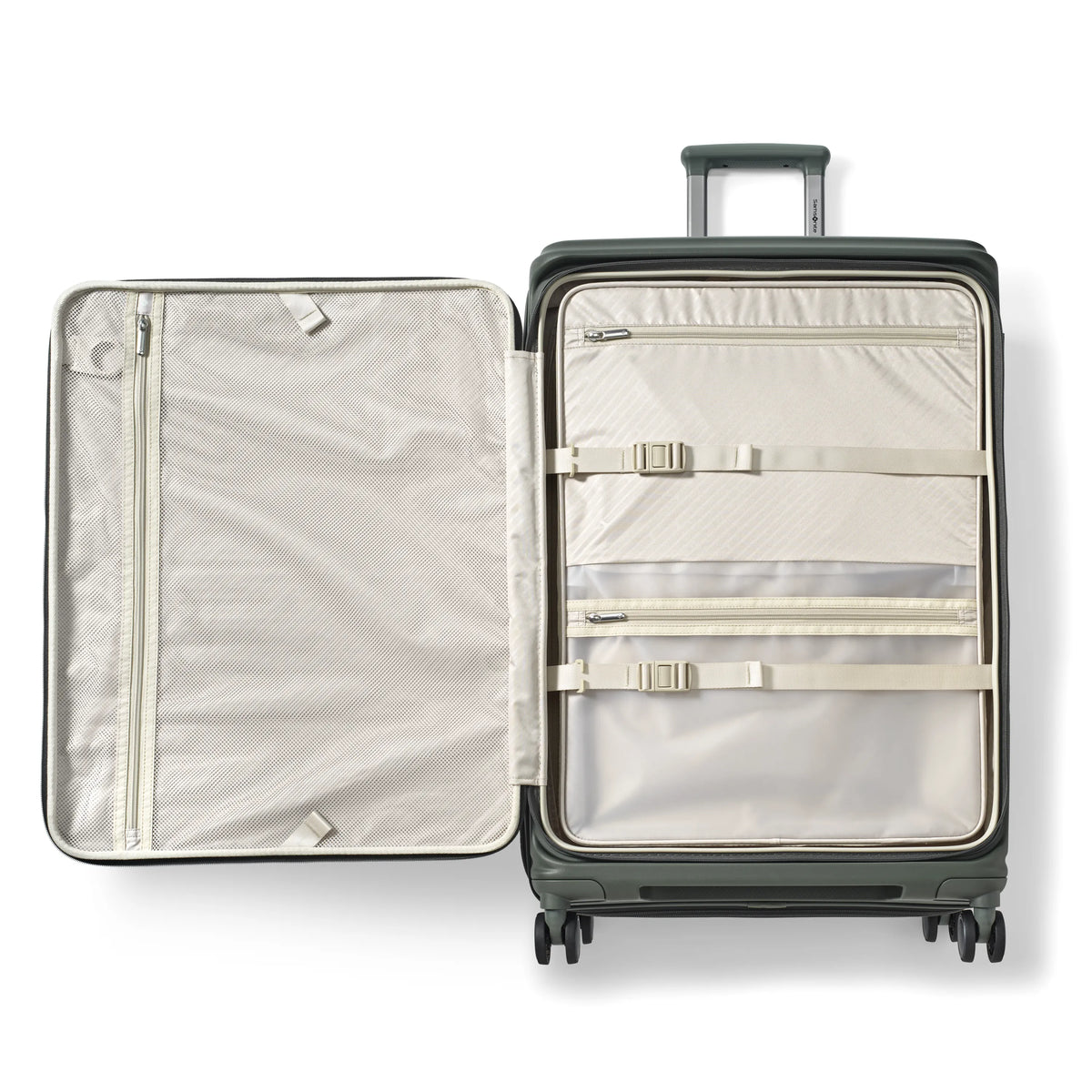 Samsonite Paralux olive large checked hardside spinner, interior 2