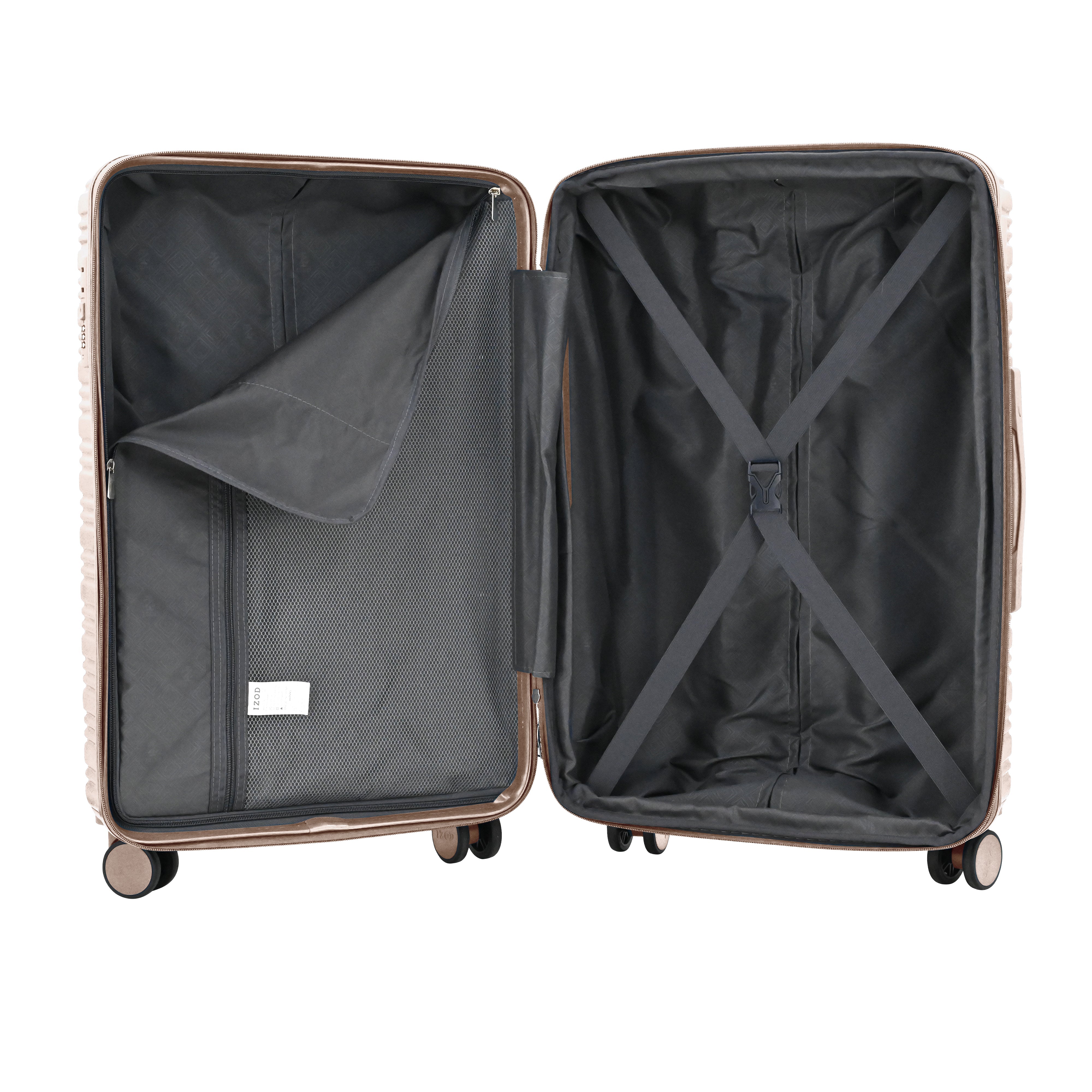 IZOD Romeo Lightweight Expandable ABS 3 Piece Luggage Set - 20", 24", and 28" Sizes with 360° Dual Spinning Wheels and Combo Lock