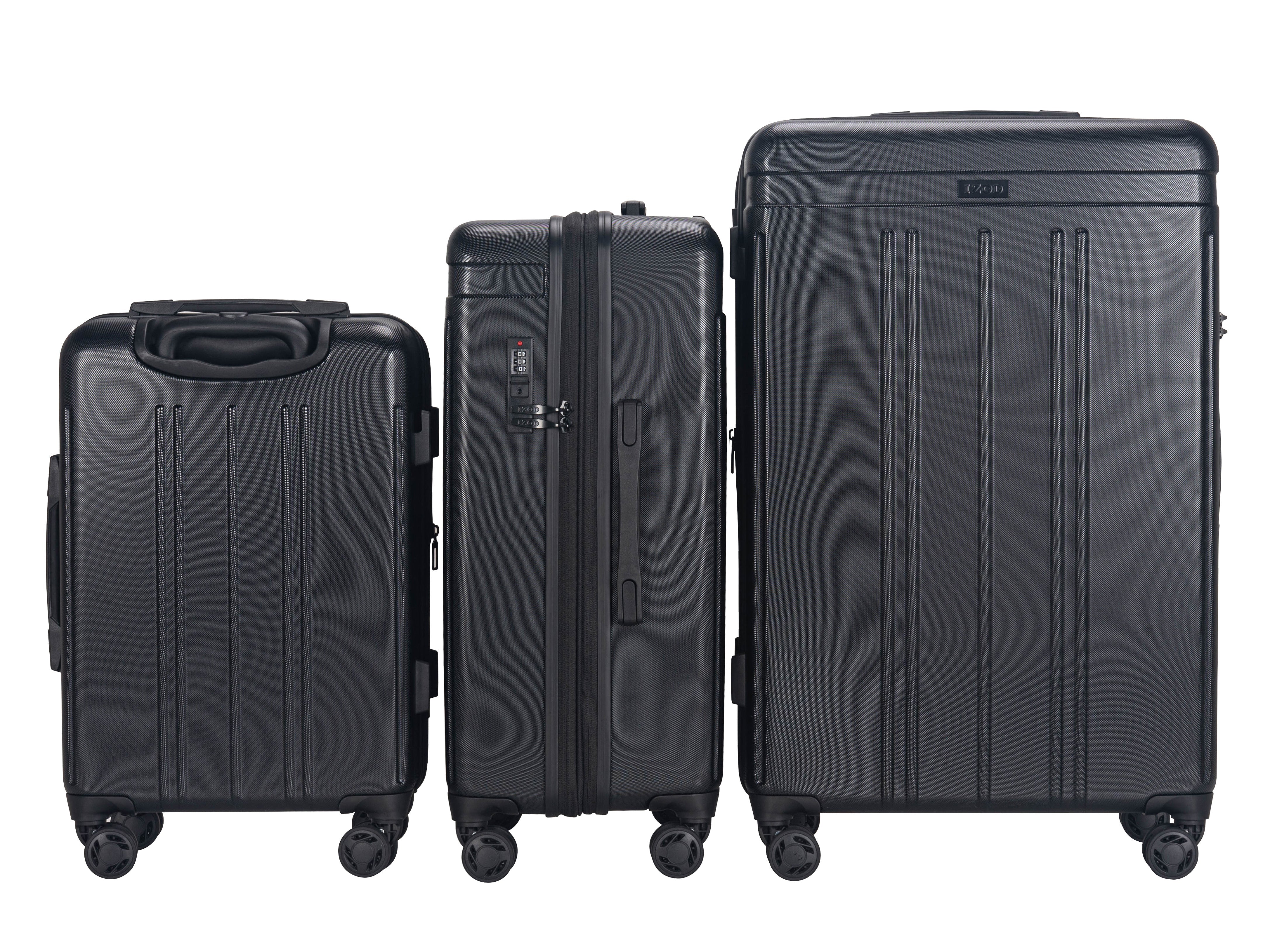 IZOD Zoe 3-Piece Luggage Set – Lightweight ABS Hard Shell Suitcases with 360° Spinner Wheels, Telescopic Handle & Expandable Design (28”/24”/20”)
