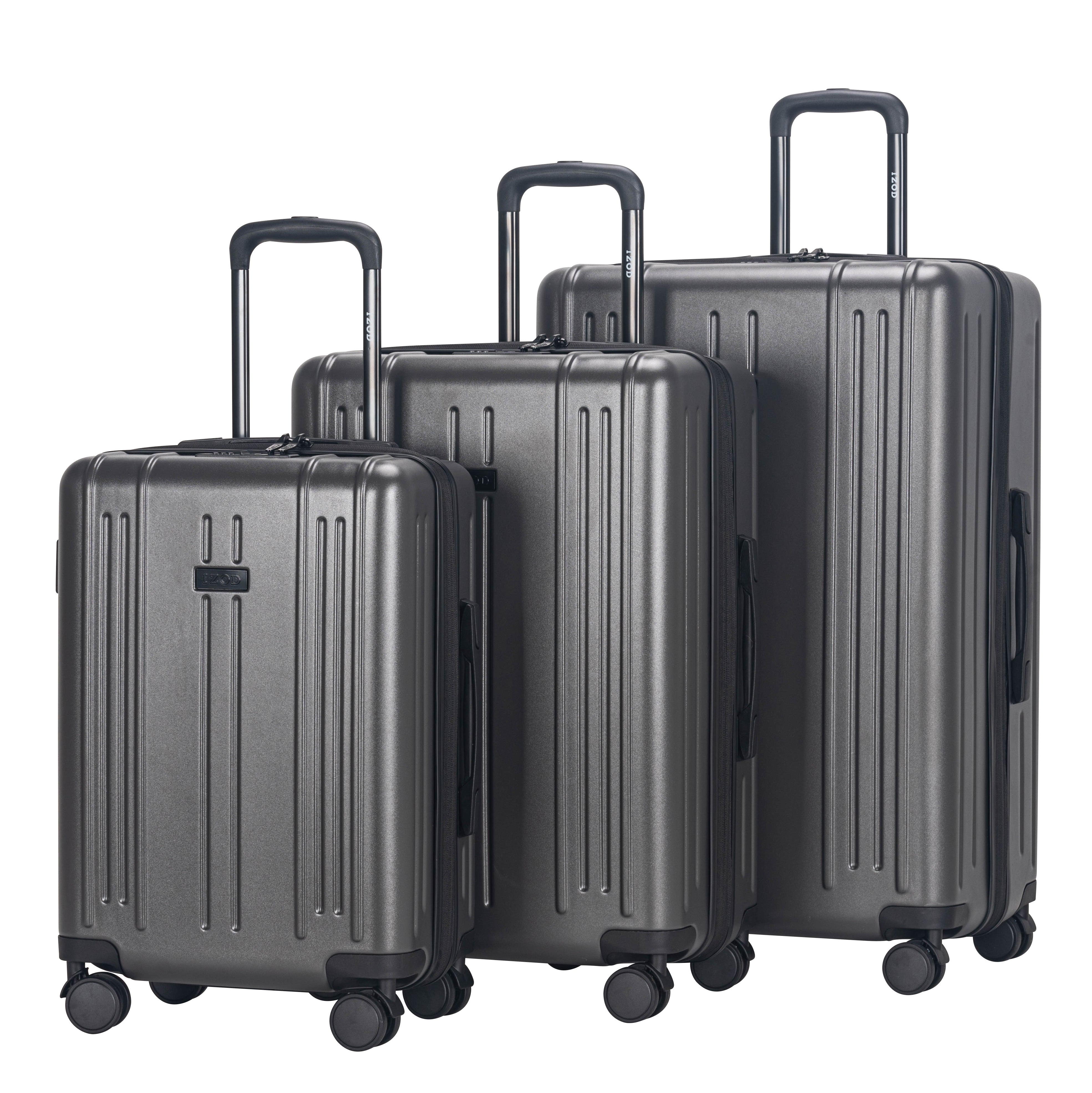 IZOD ISLA 3-Piece Luggage Set – Lightweight ABS Hard Shell Suitcases with 360° Spinner Wheels, Telescopic Handle & Expandable Design (28”/24”/20”)