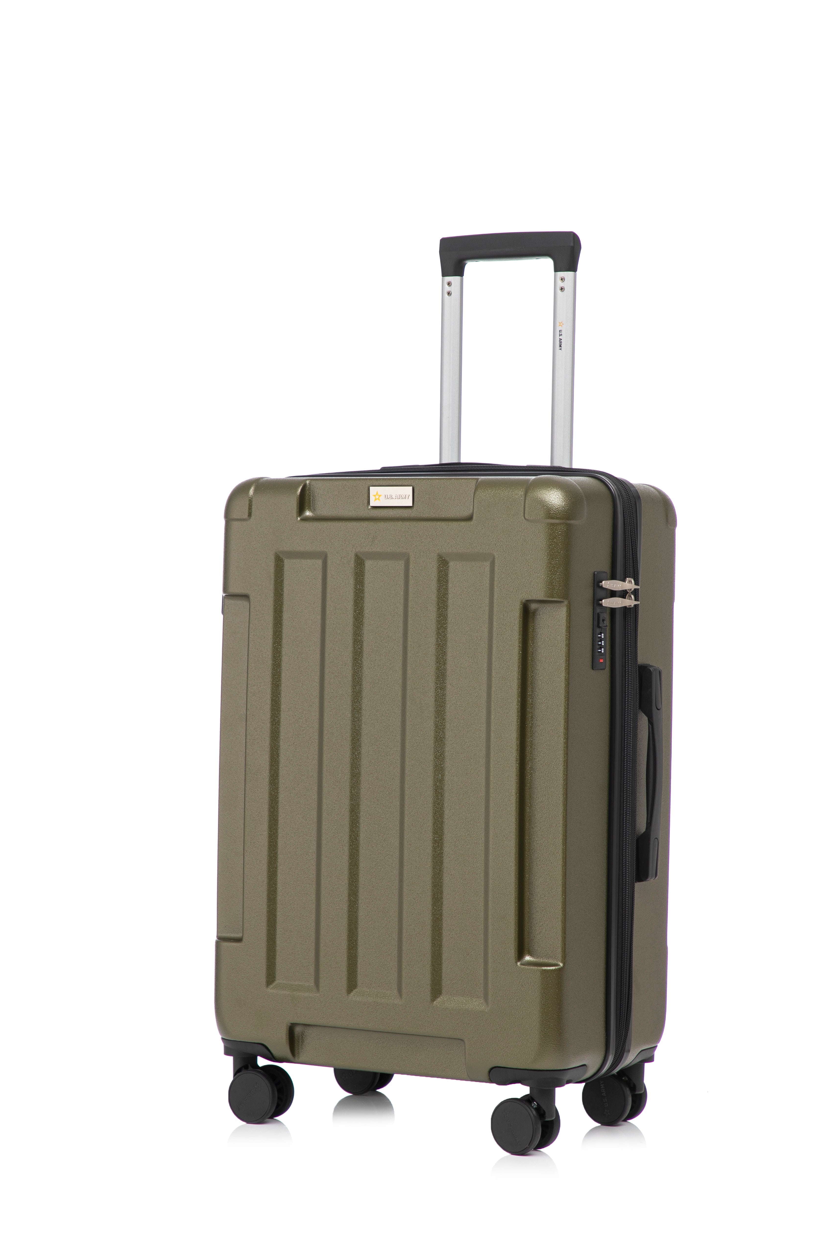 US Army Hawk 3-Piece Luggage Set – Lightweight Expandable ABS Hard Shell Suitcases with Spinner Wheels & Logo Print (28”/24”/20”) – Military Travel Collection