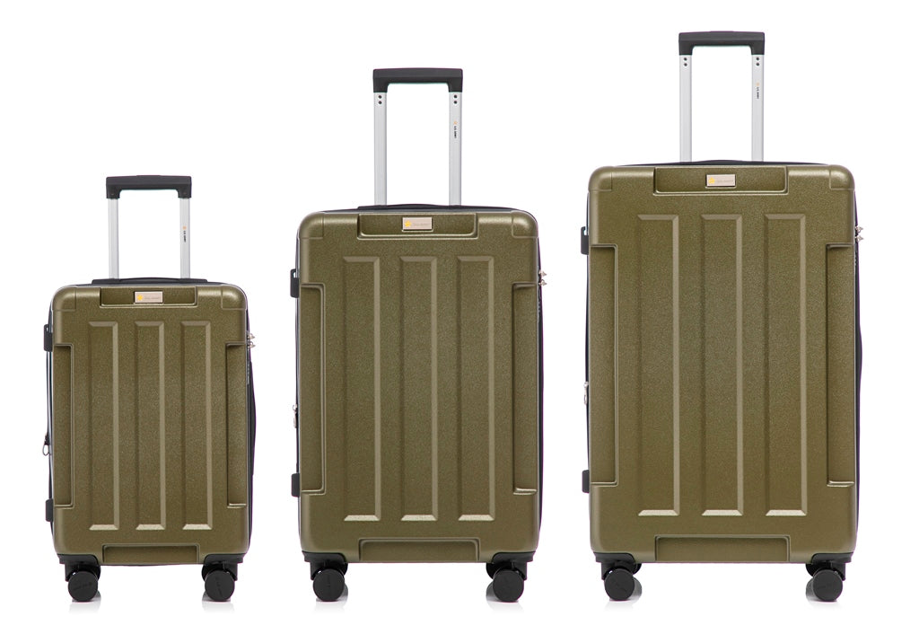 US Army Hawk 3-Piece Luggage Set – Lightweight Expandable ABS Hard Shell Suitcases with Spinner Wheels & Logo Print (28”/24”/20”) – Military Travel Collection