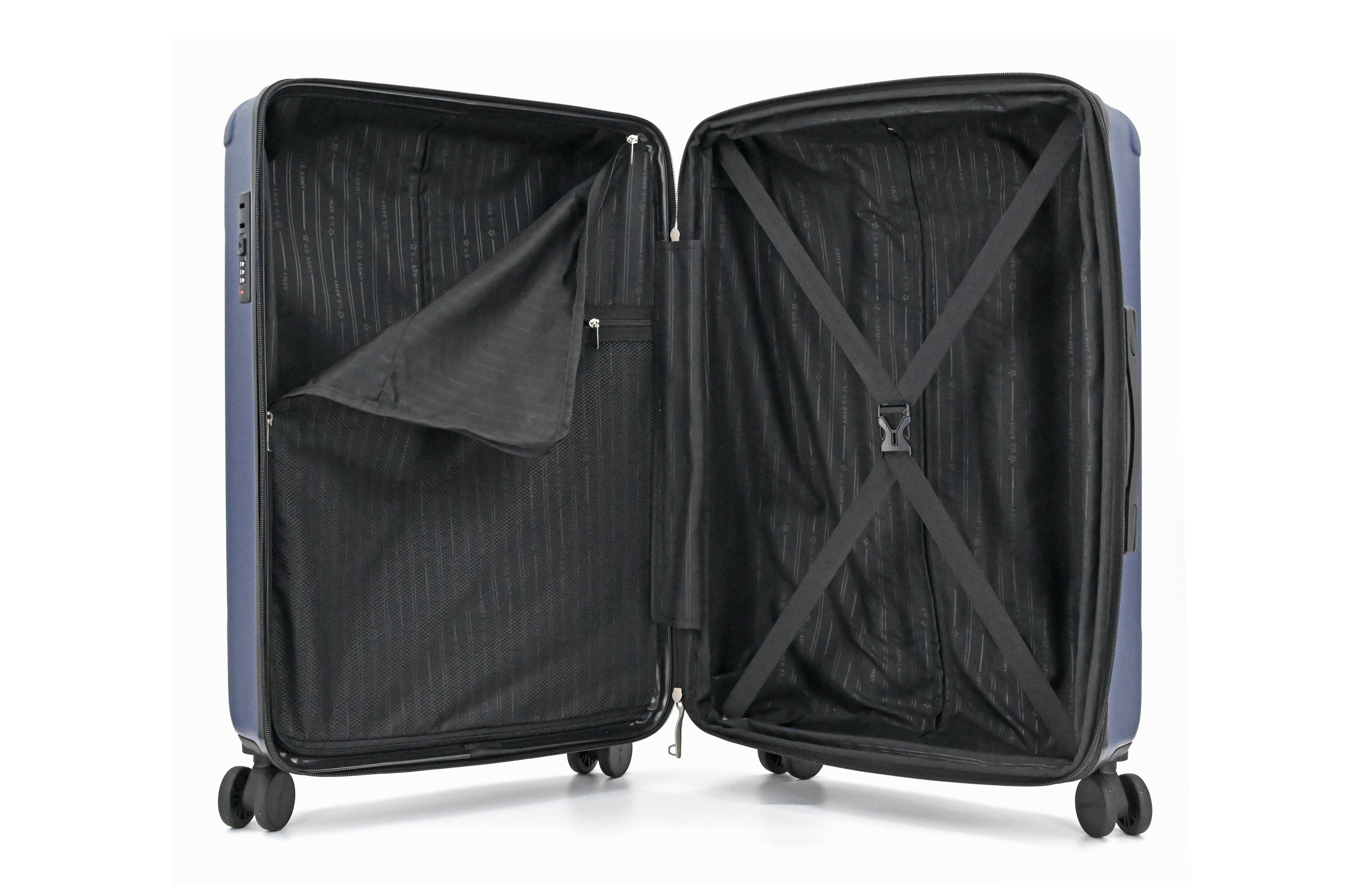 US Army Hawk 3-Piece Luggage Set – Lightweight Expandable ABS Hard Shell Suitcases with Spinner Wheels & Logo Print (28”/24”/20”) – Military Travel Collection