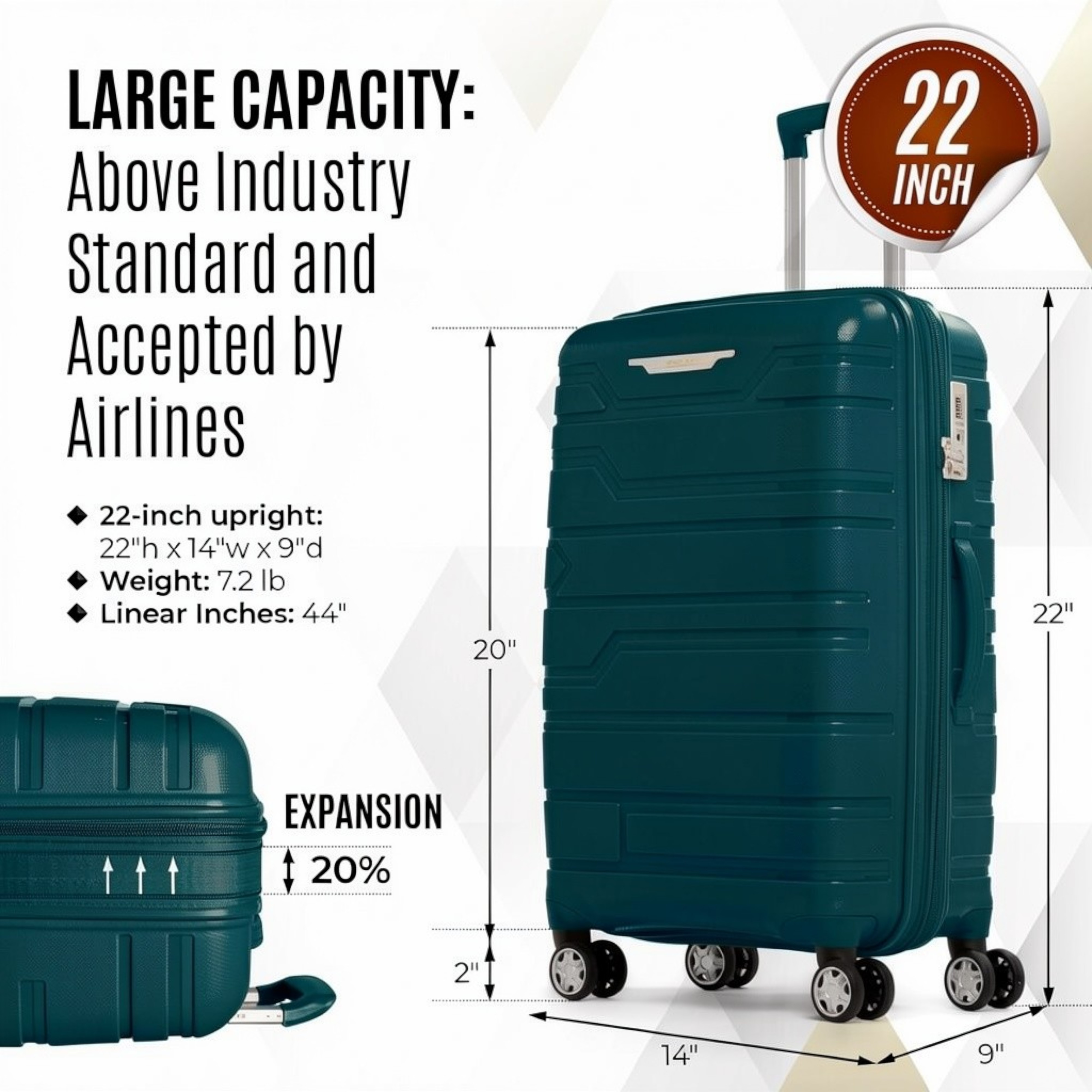 Gabbiano Spectra Collection 3 Pc Luggage Set