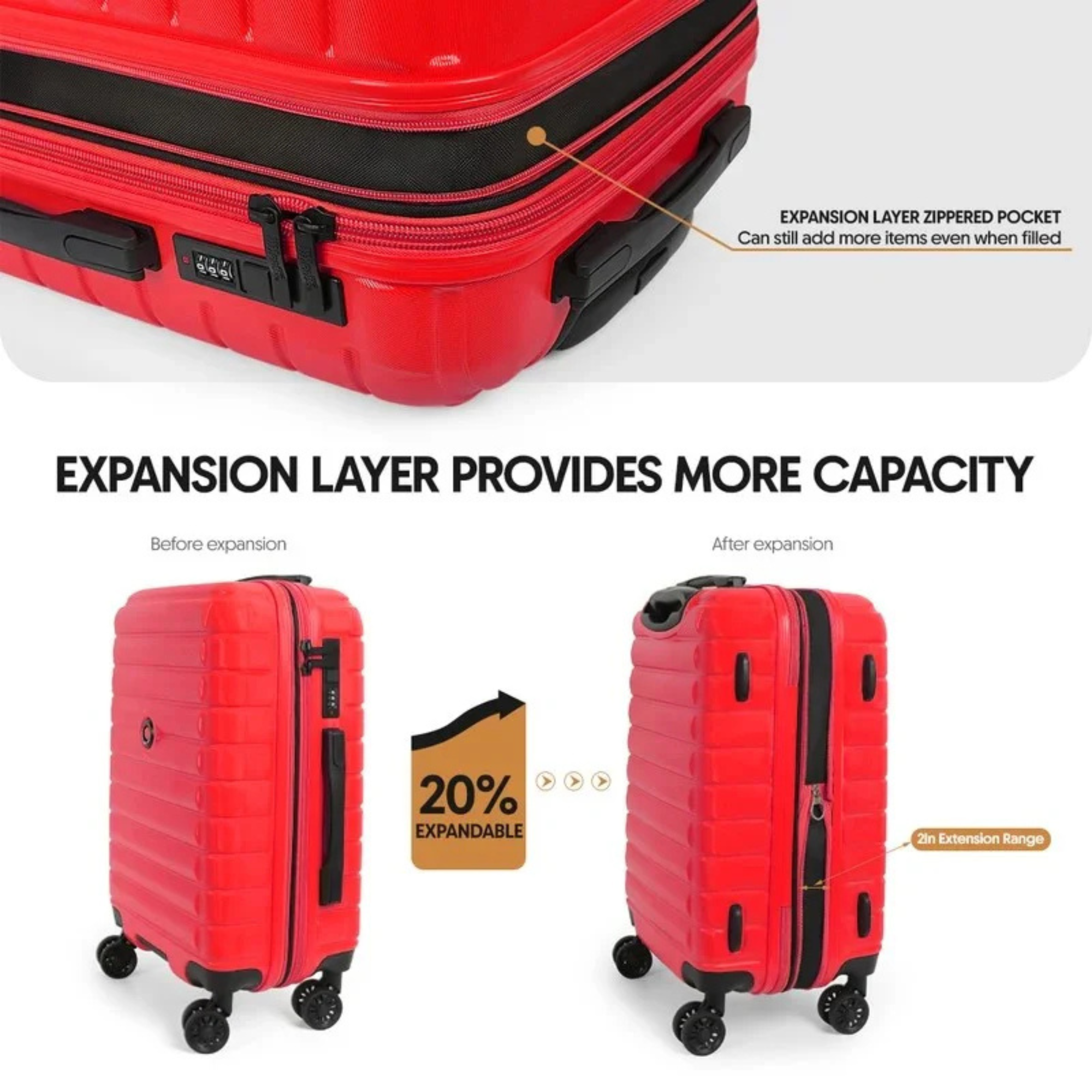 New York Xpress Hard Shell Expandable Luggage Spinner 3 Pc Set