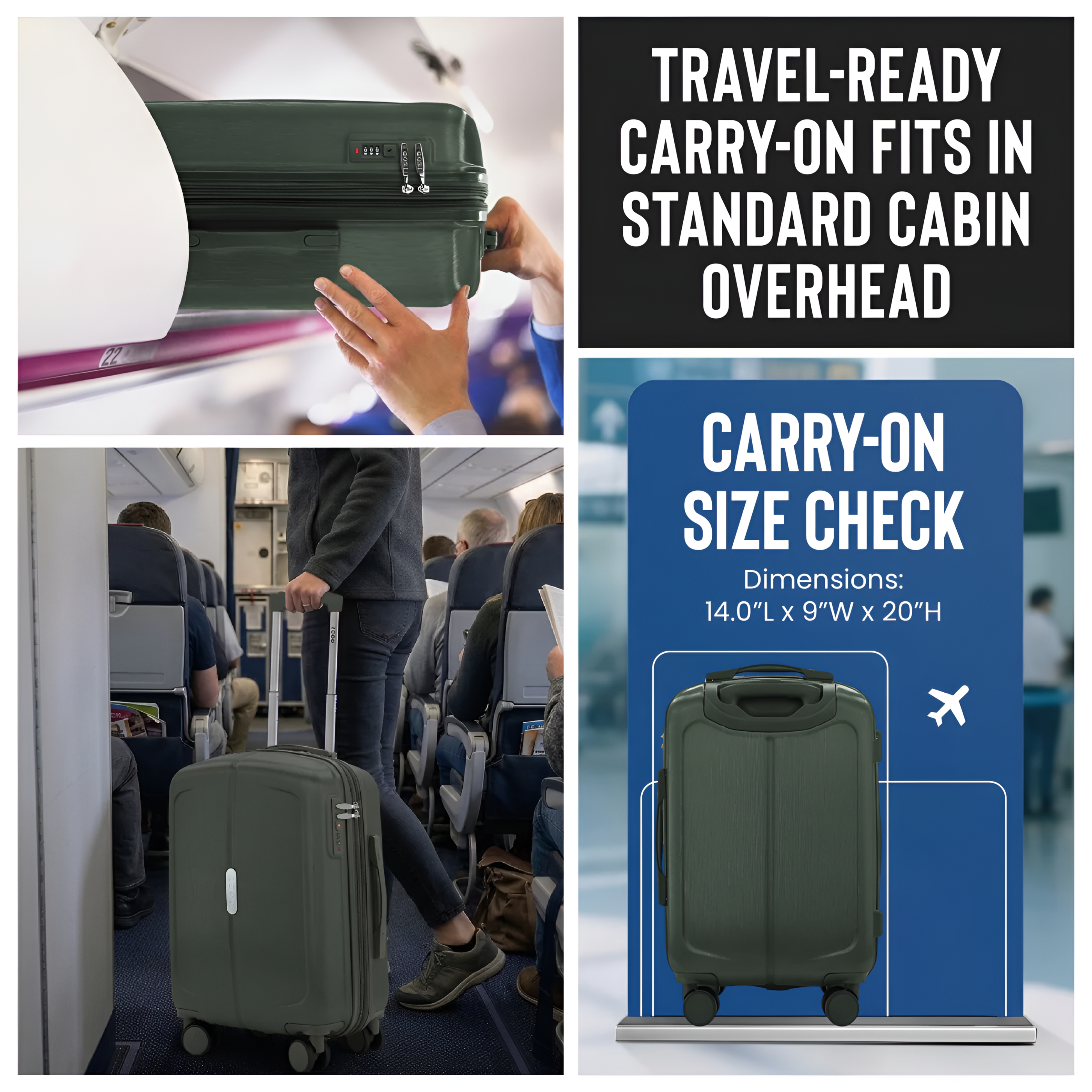 IZOD Mateo 20-Inch Carry-On Luggage – Lightweight Expandable ABS Hardside Suitcase with 360° Dual Spinner Wheels & Built-In Combo Lock