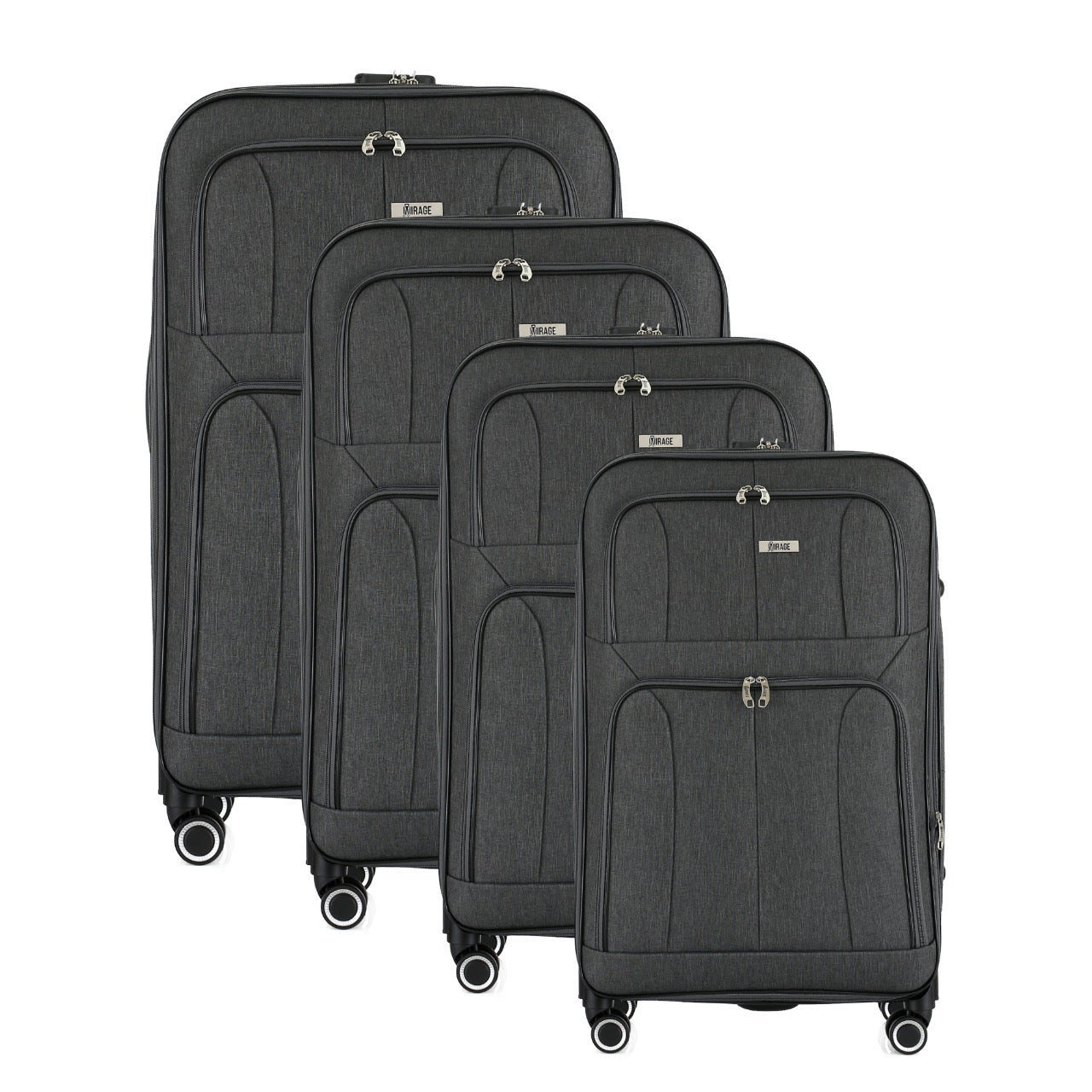 Grace Soft side Lightweight Expandable with 360° Dual Spinning Wheels and Combo Lock – Includes 32", 28", 24", 20" 4-Piece Luggage Set