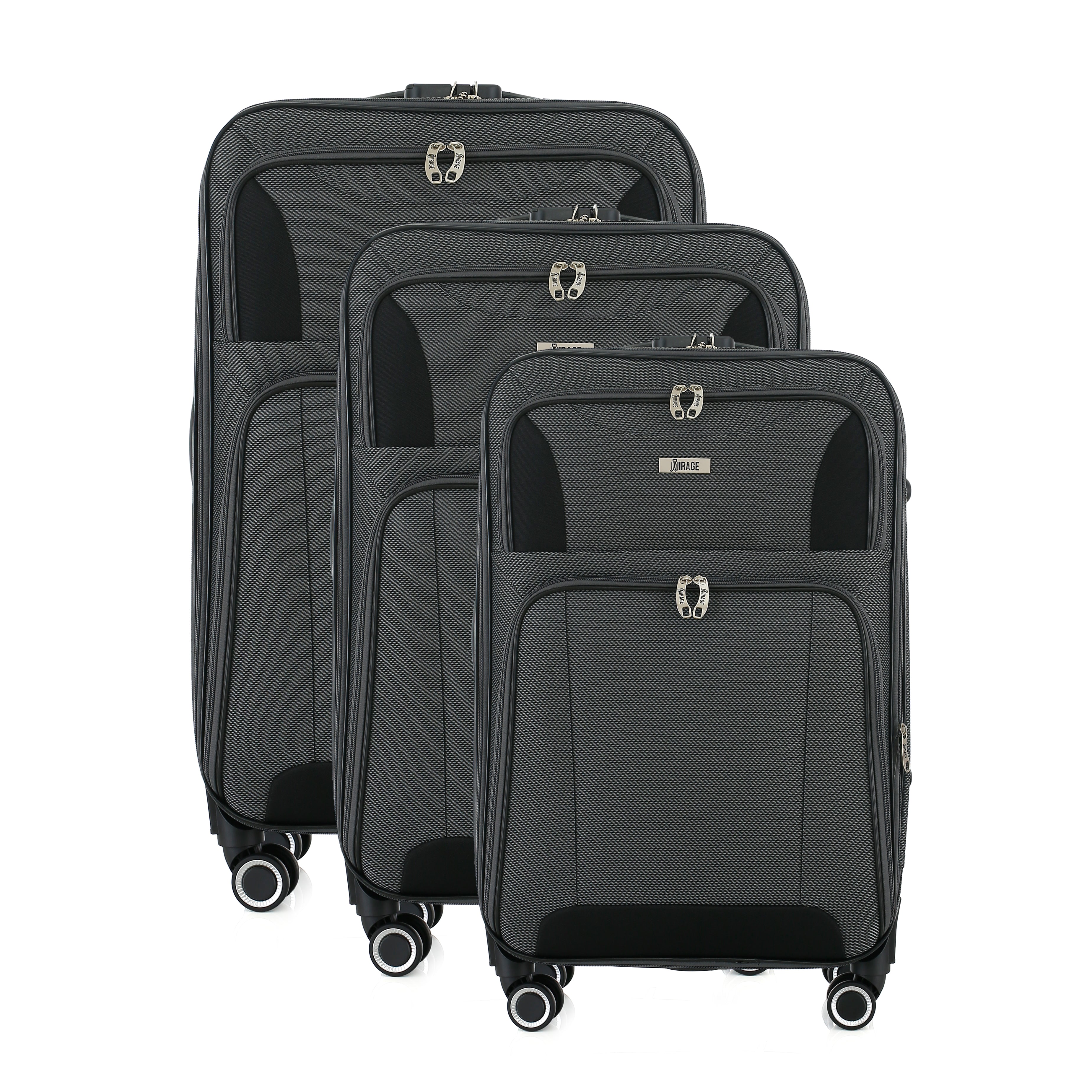 Casey Soft side Lightweight Expandable with 360° Dual Spinning Wheels and Combo Lock – Includes 28", 24", 20" 3-Piece Luggage Set