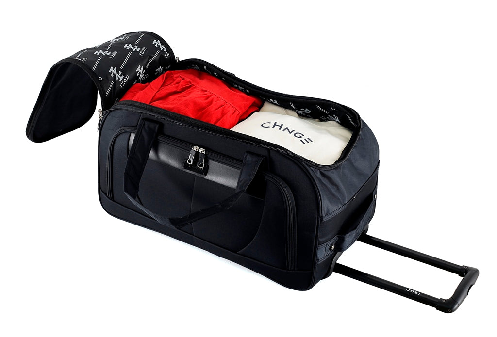 IZOD Carol Lightweight Soft Shell Rolling Duffel Bag with Wheels and Telescopic Handle – Travel-Ready Luggage Duffel