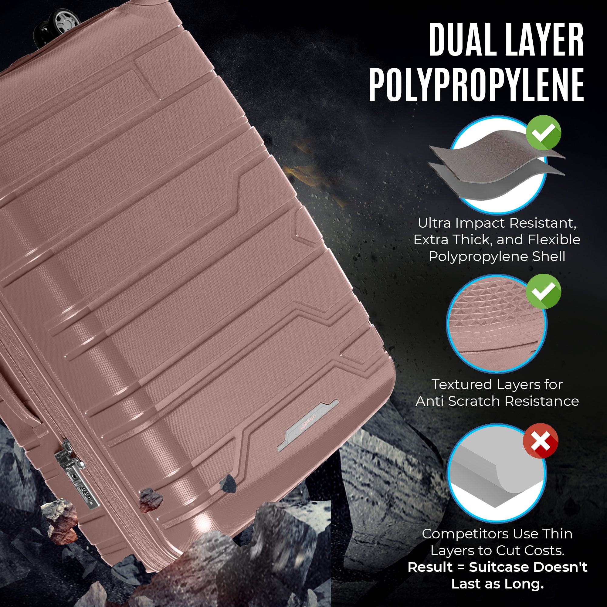 Gabbiano Spectra Collection 3 Pc Luggage Set