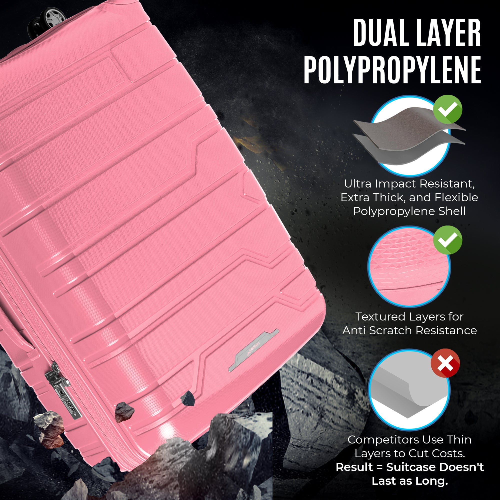 Gabbiano Spectra Collection 3 Pc Luggage Set