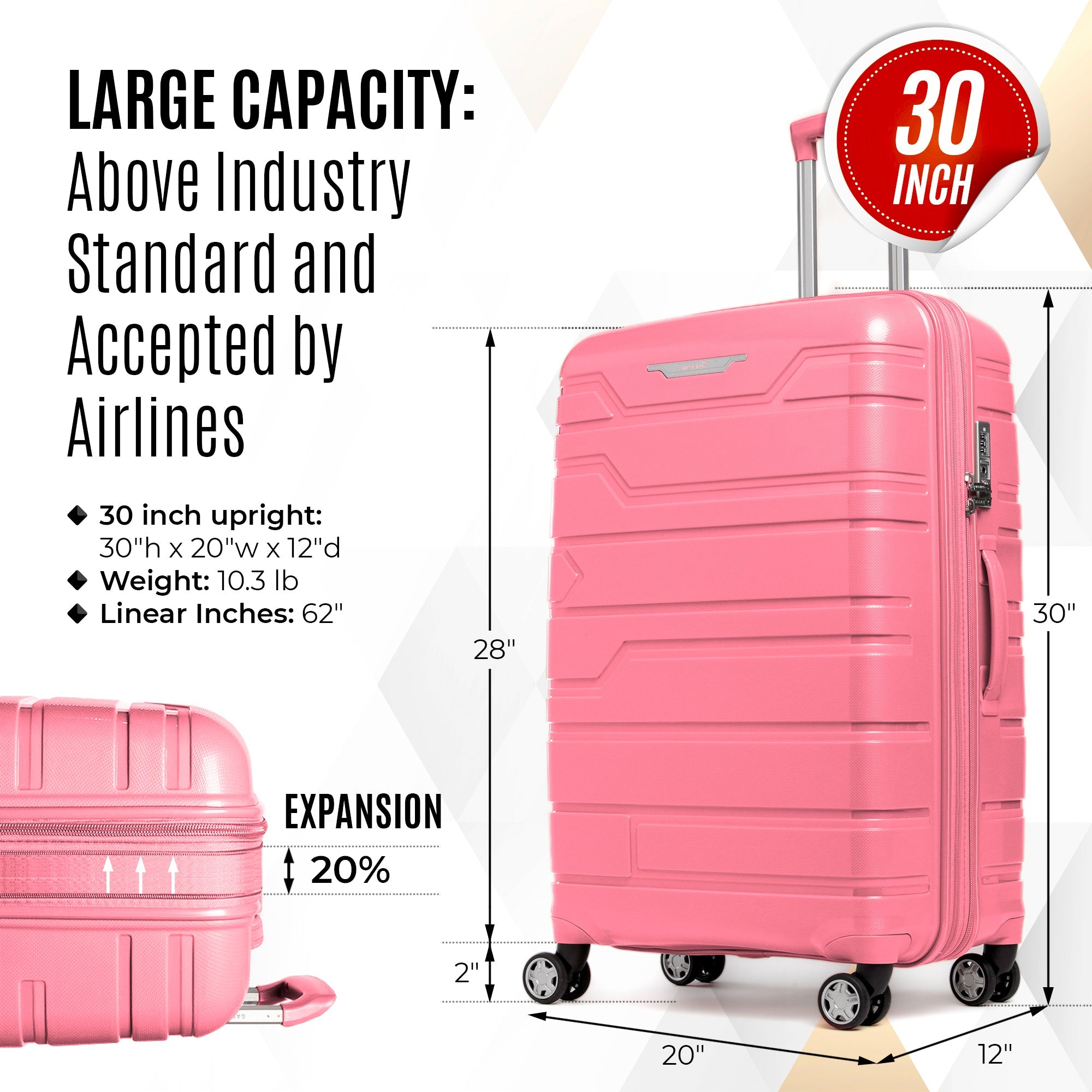 Gabbiano Spectra Collection 3 Pc Luggage Set