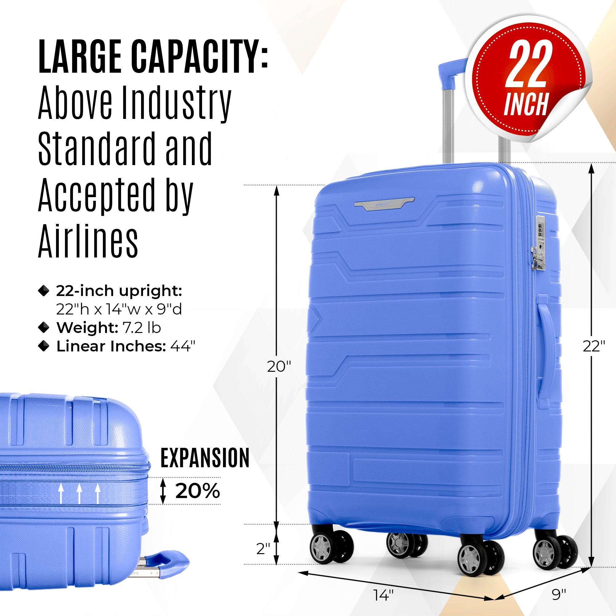 Gabbiano Spectra PP Hardside Spinner