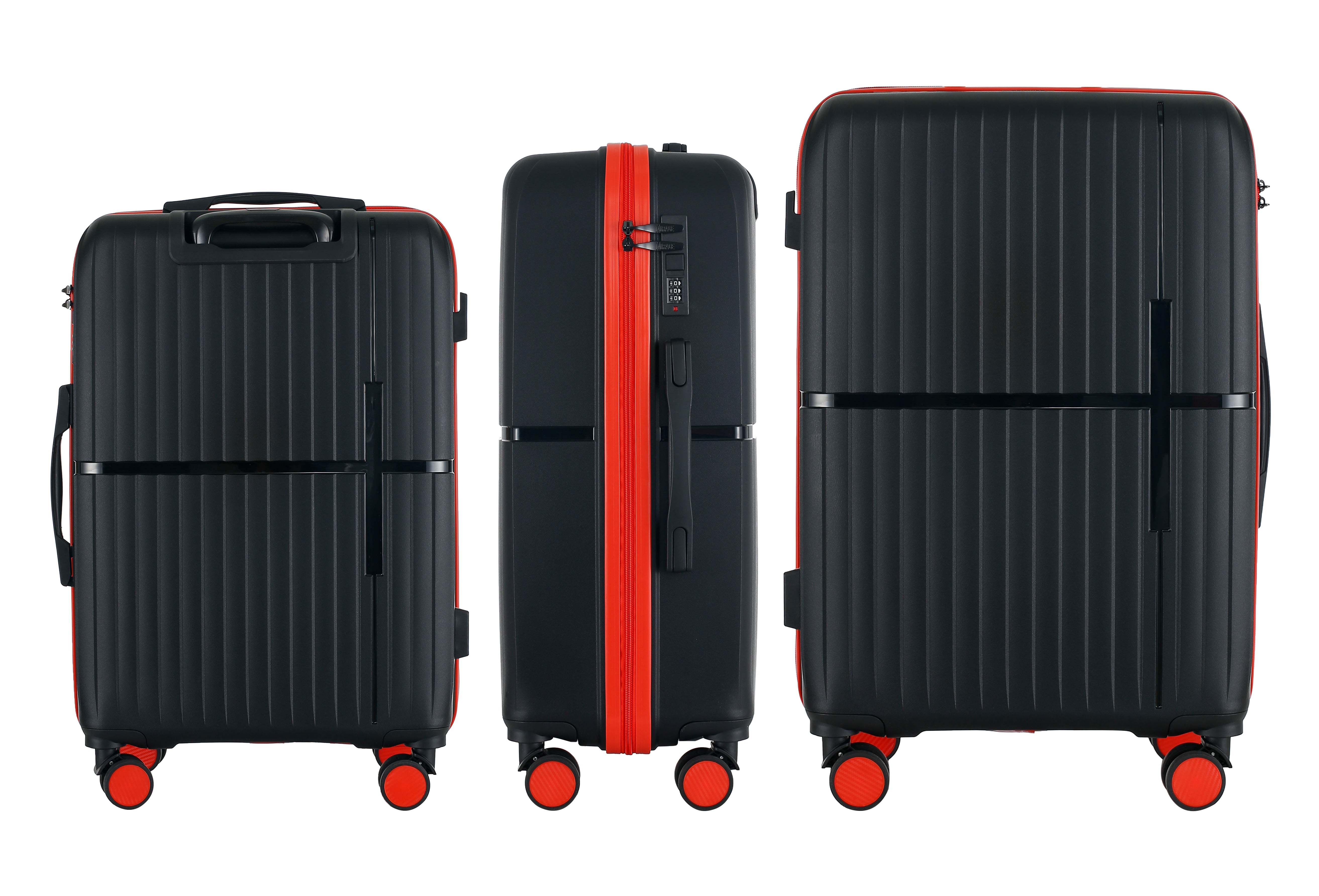 GALA 3-Piece Luggage Set – Polypropylene Hardshell, Lightweight, 360° Dual Spinning Wheels, Combo Lock - 20", 24", 28"