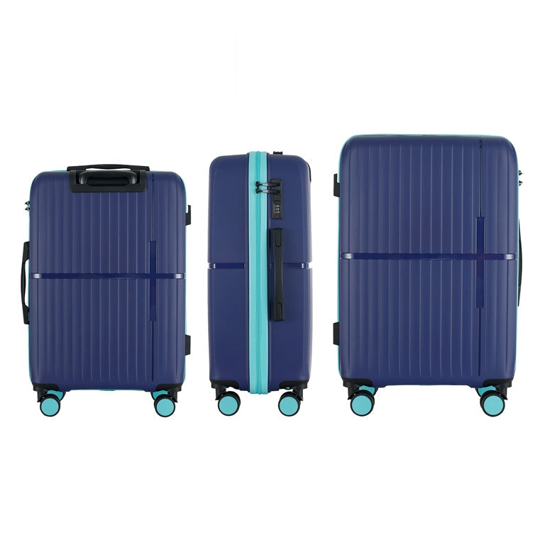 GALA 3-Piece Luggage Set – Polypropylene Hardshell, Lightweight, 360° Dual Spinning Wheels, Combo Lock - 20", 24", 28"