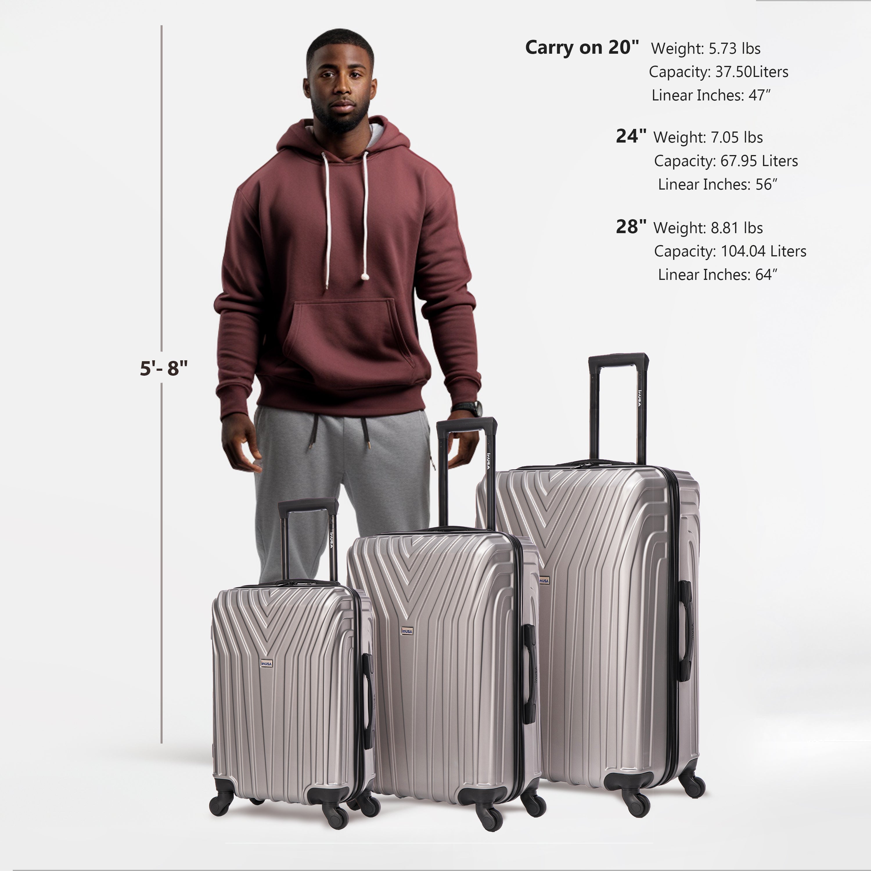 Vasty 3 Piece Set 20''/24''/28''