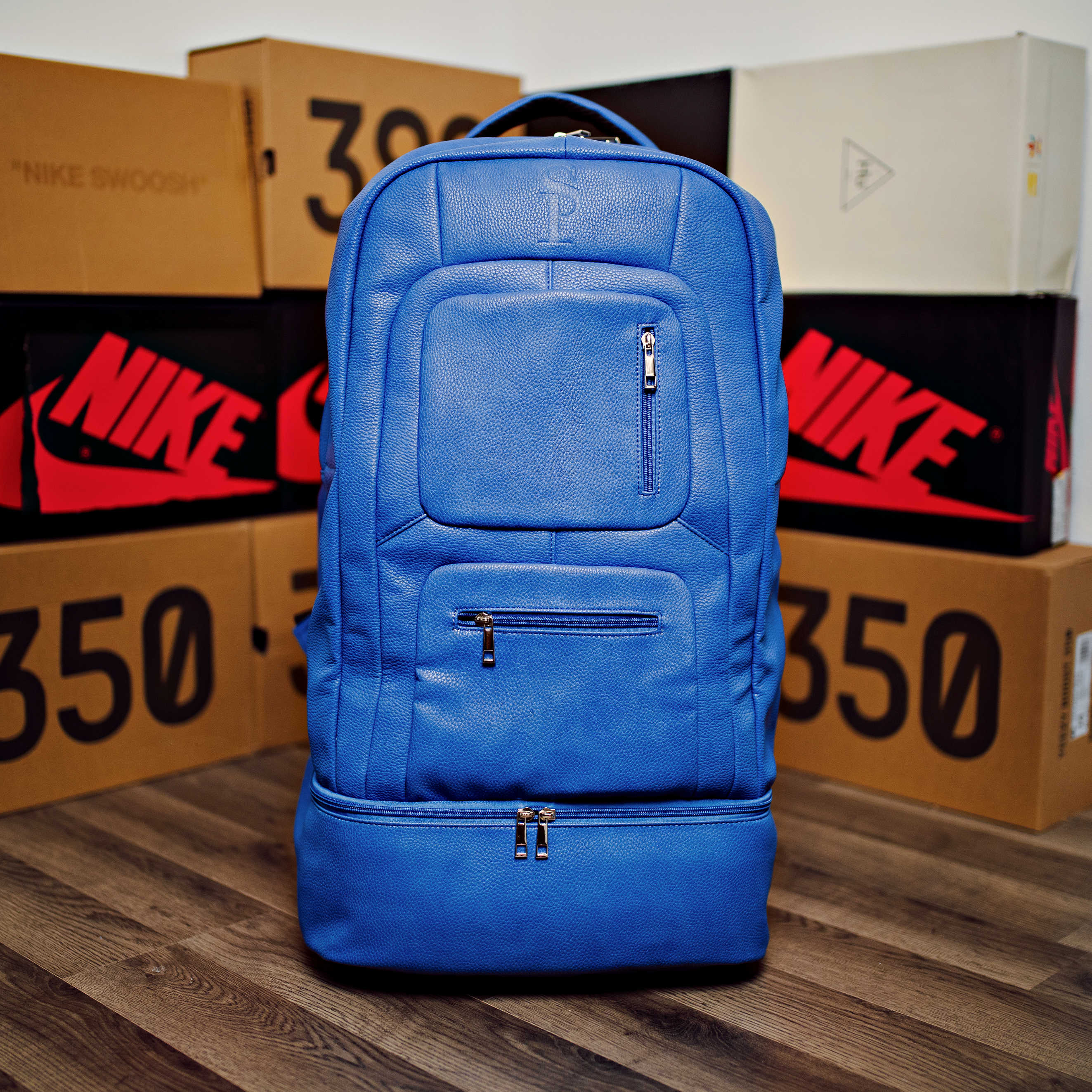 Royal Blue Leather Carryon Bag (XL Design) *Holds Size 17