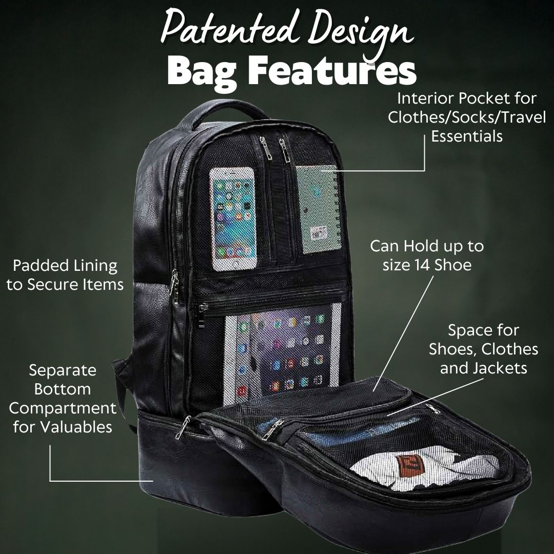 Black Leather Patented Carry On Backpack (Only 300 Made)