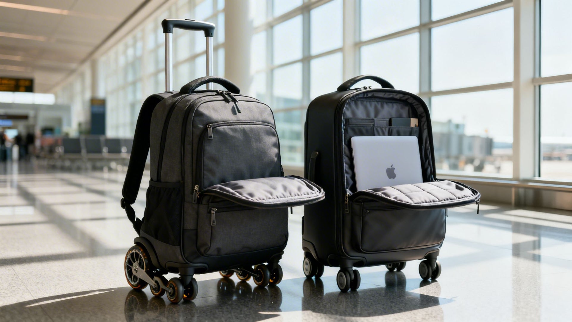 best backpack on wheels for travel Rolling ,Waterproof with Business, College Student and Commuter, Carry Backpack with Laptop Compartment, Fit 17 Inch Laptop, Wheeled Backpack for Adults : Electronics Duffel Bag Best Rolling Backpack