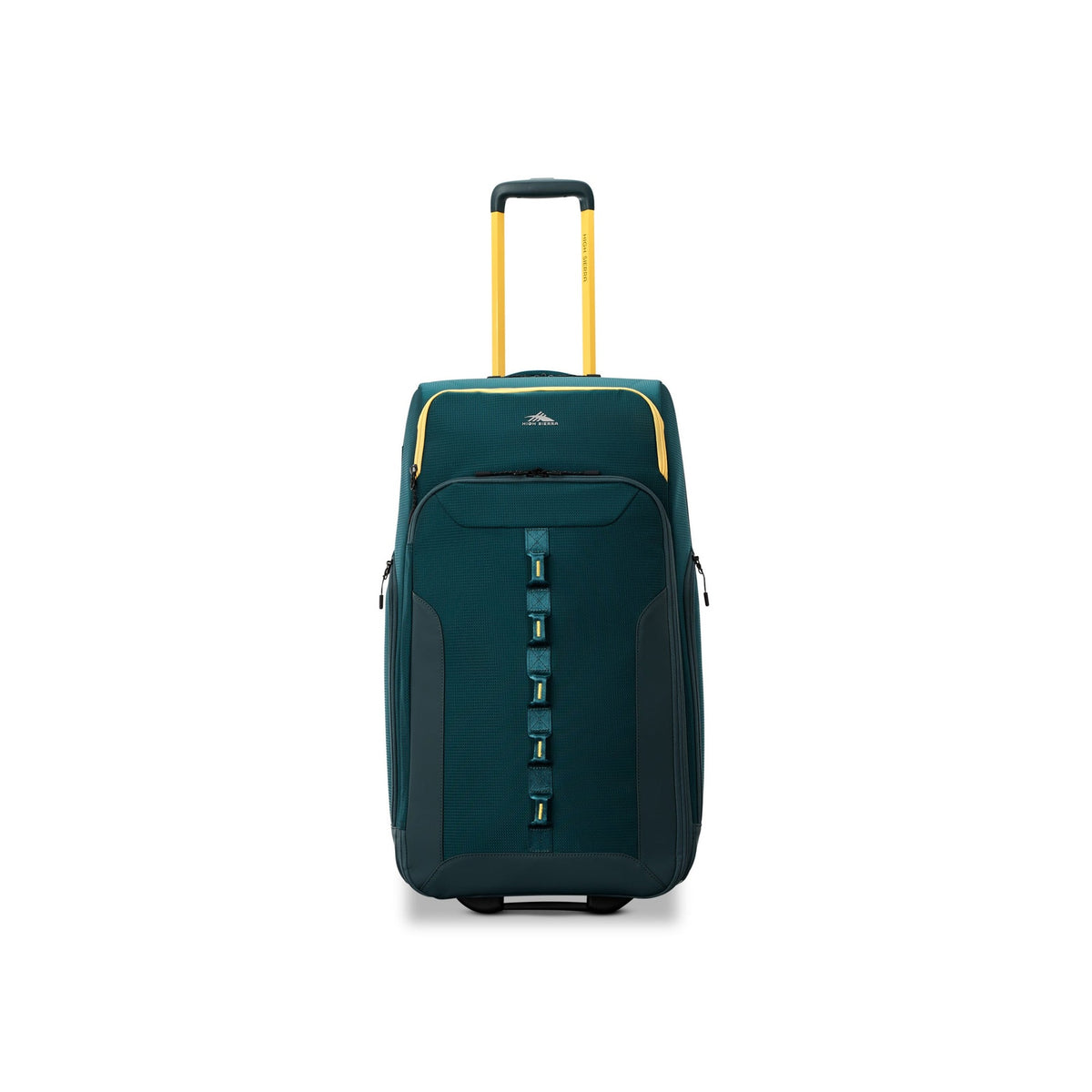 High Sierra Hi-Life Medium Wheeled Duffel Green/Yellow front view