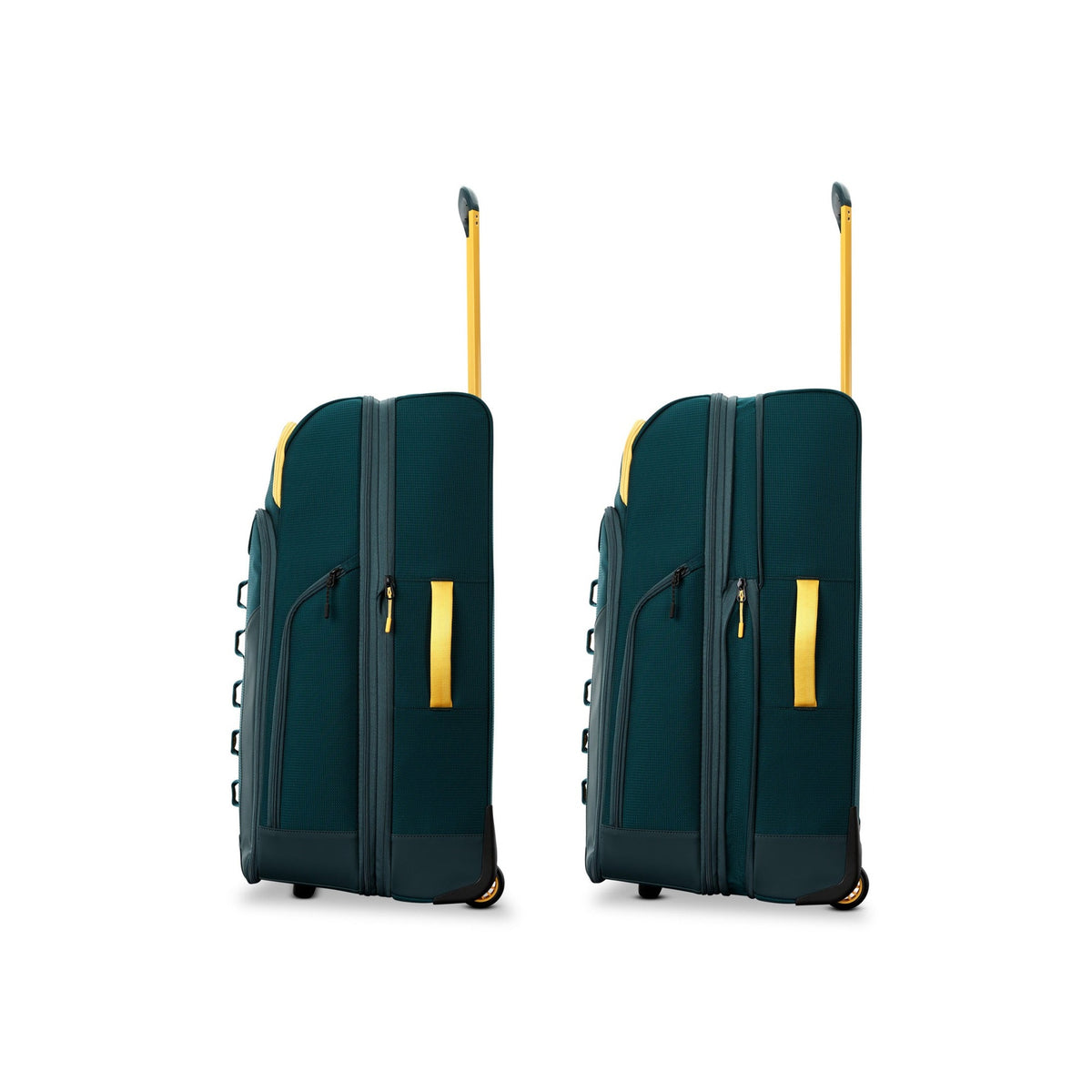 High Sierra Hi-Life Medium Wheeled Duffel Green/Yellow side profile