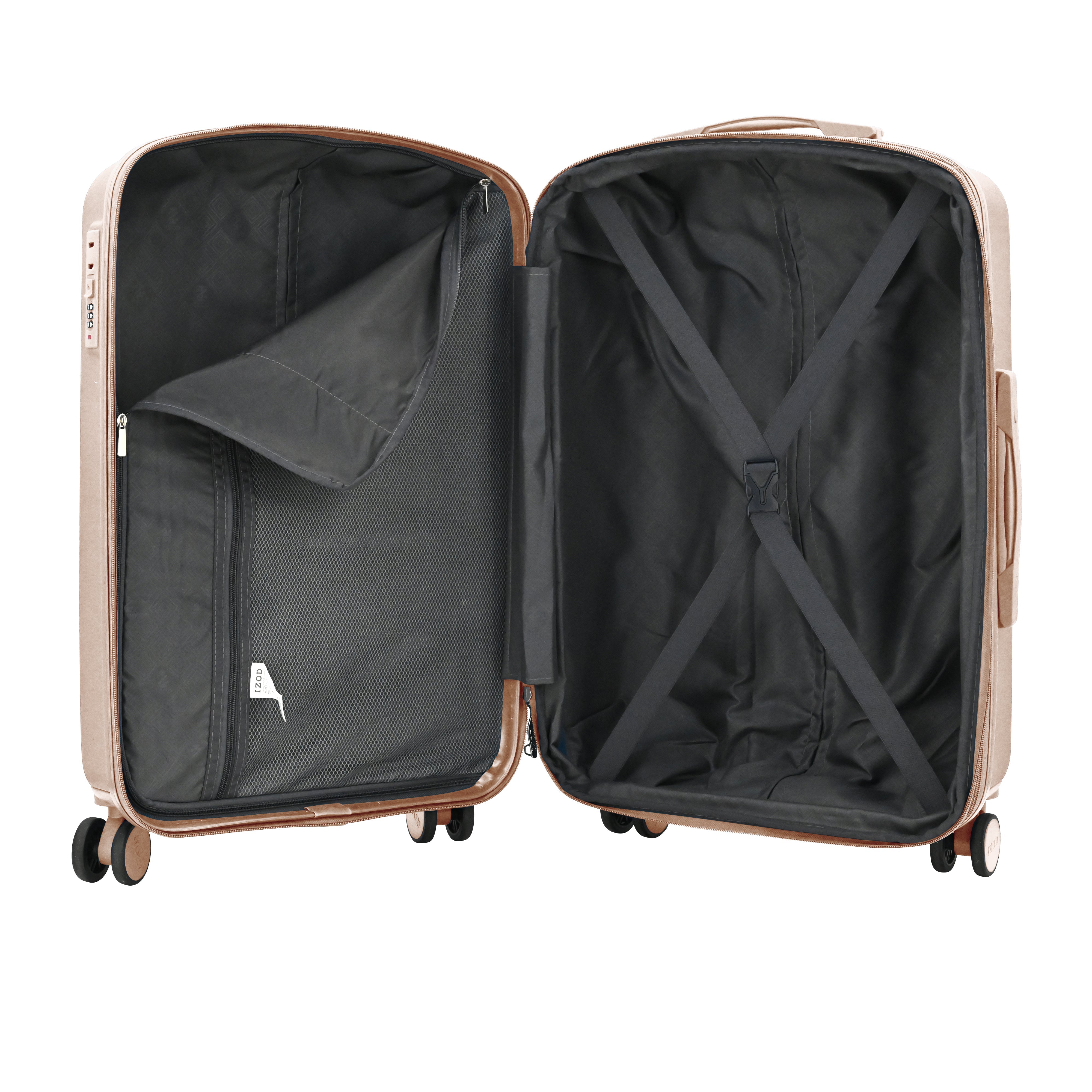IZOD Mateo 20-Inch Carry-On Luggage – Lightweight Expandable ABS Hardside Suitcase with 360° Dual Spinner Wheels & Built-In Combo Lock
