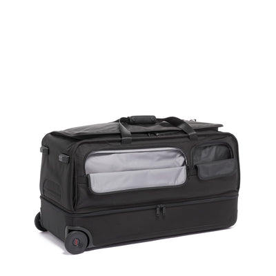 Tumi Alpha 3 Large Split 2 Wheeled Duffel Bag Black pockets open