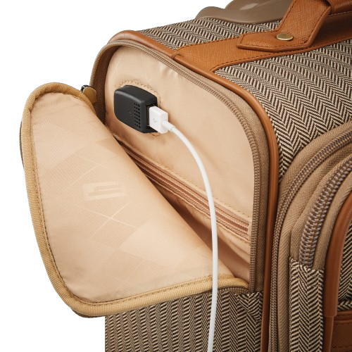 Maleta de mano expandible con ruedas y diseño de espiga para uso doméstico