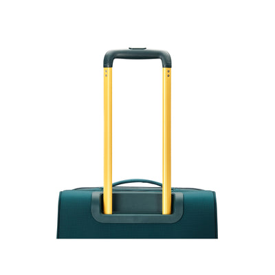 High Sierra Hi-Life Medium Wheeled Duffel Green/Yellow telescoping handle detail