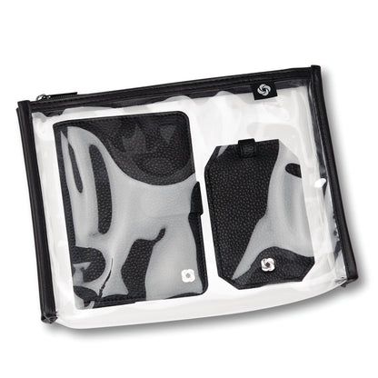 Estuche de regalo con funda para pasaporte y etiqueta para equipaje