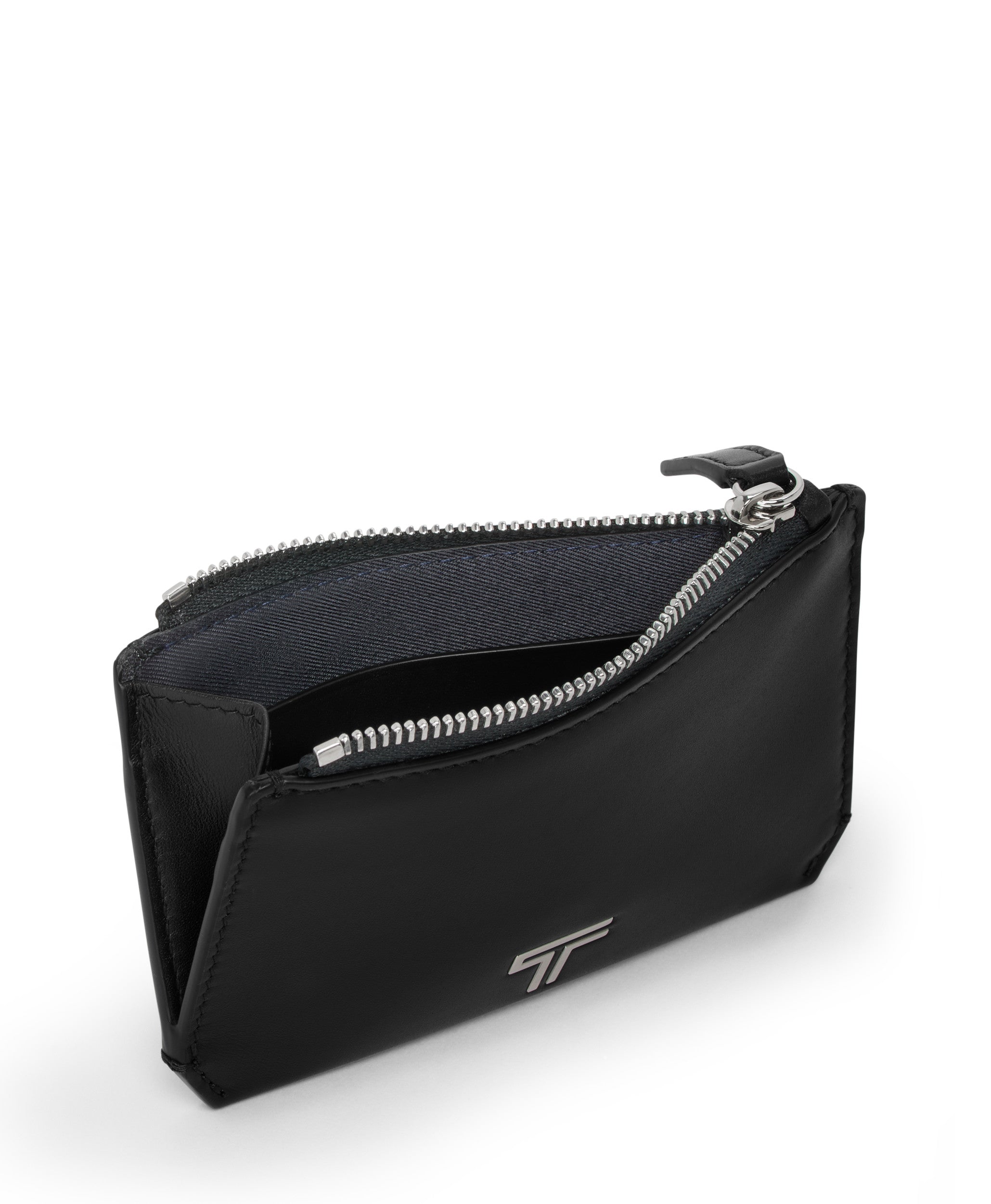 Tumi Turin Small Zip Card Case Black Noir THREEQUARTER