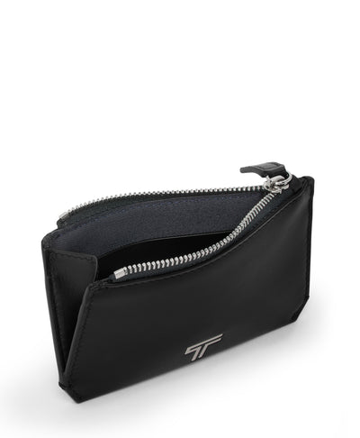 Tumi Turin Small Zip Card Case Black Noir THREEQUARTER
