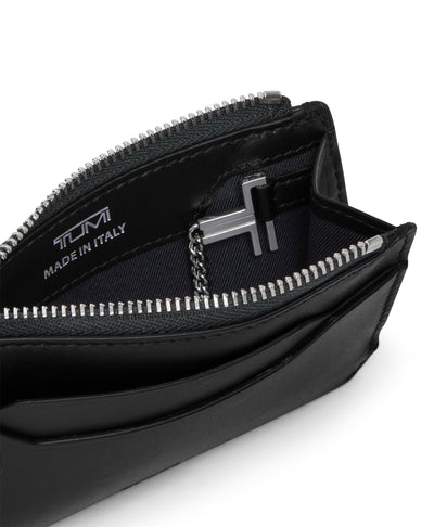 Tumi Turin Small Zip Card Case Black Noir INTERIOR