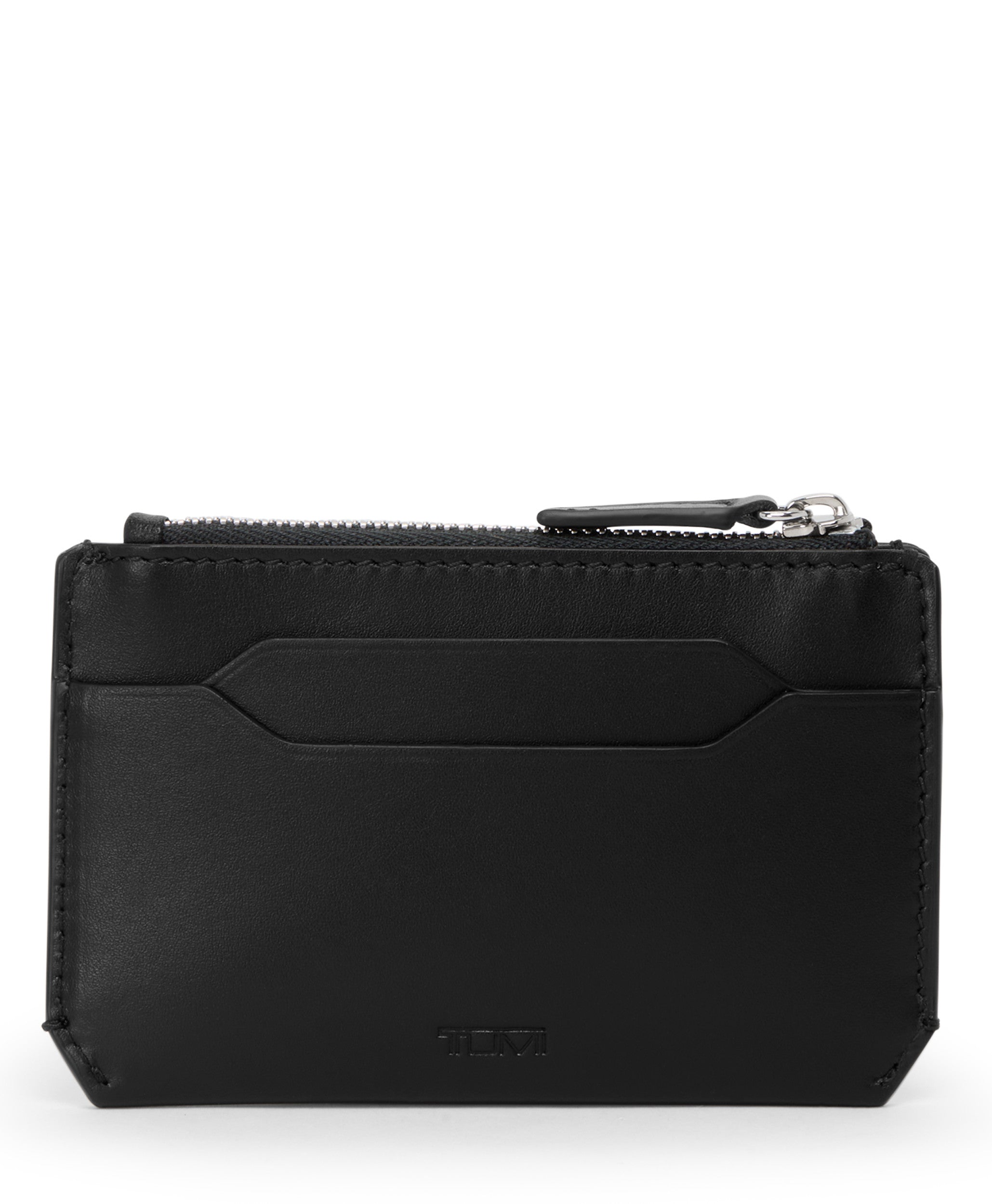 Tumi Turin Small Zip Card Case Black Noir FRONT-SLOT