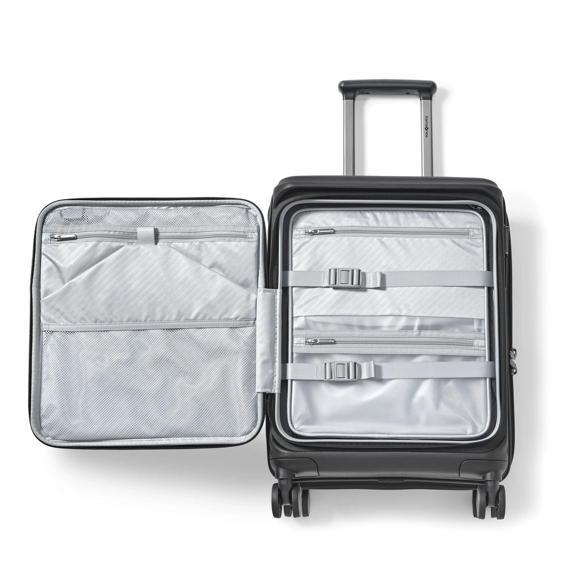 Samsonite Paralux Global black carry-on hardside spinner, interior 2 3