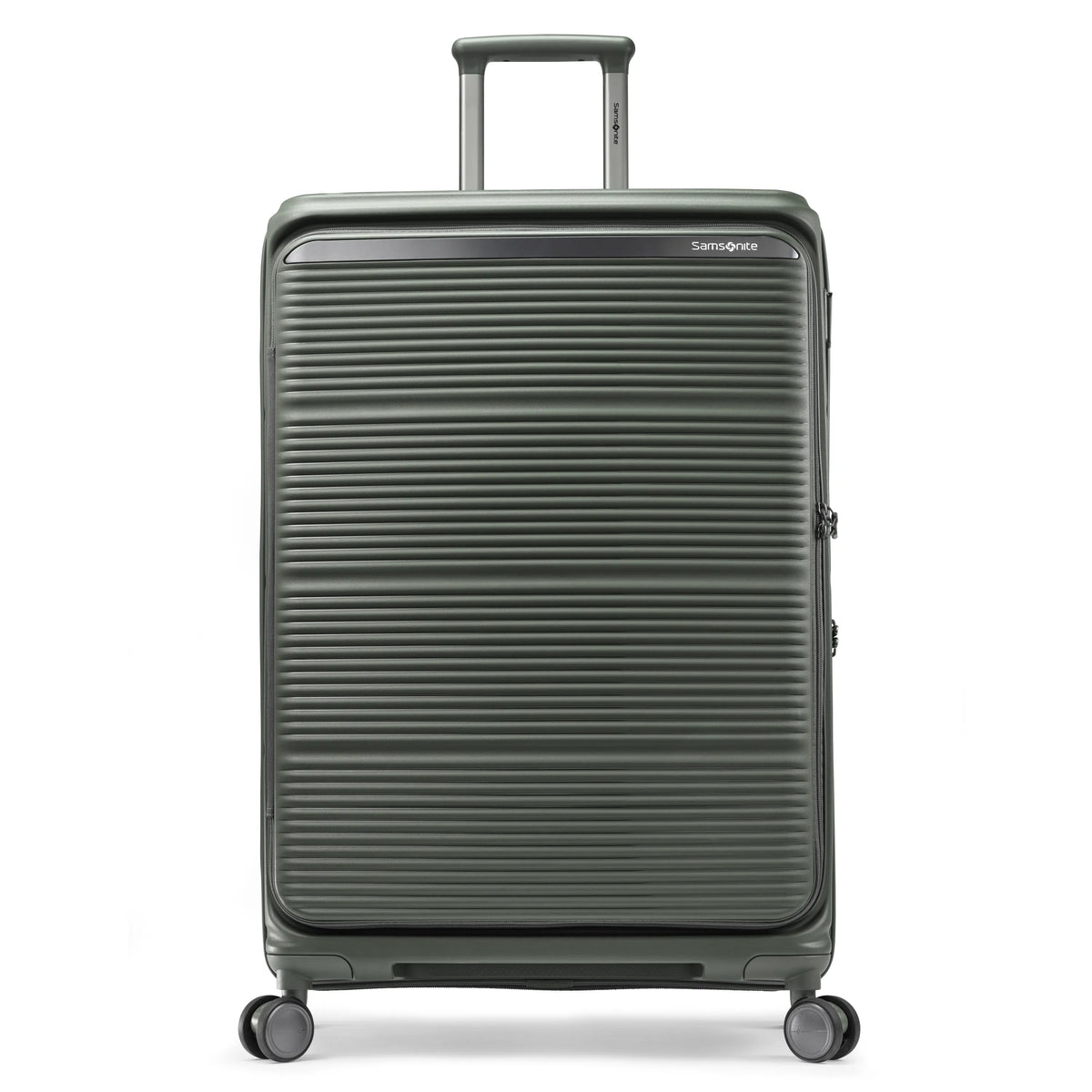 Samsonite Paralux olive large checked hardside spinner, front 