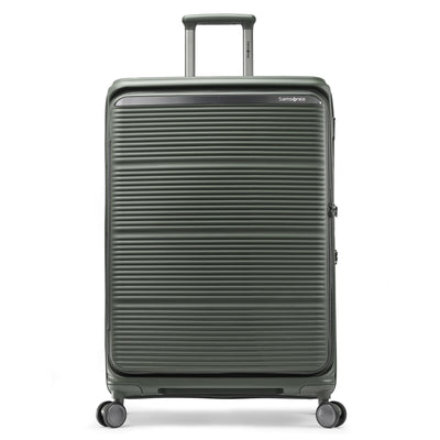 Samsonite Paralux olive large checked hardside spinner, front 