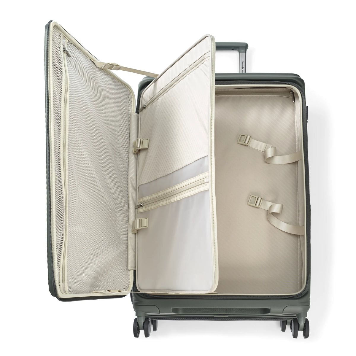 Samsonite Paralux olive large checked hardside spinner, interior 3 07278496