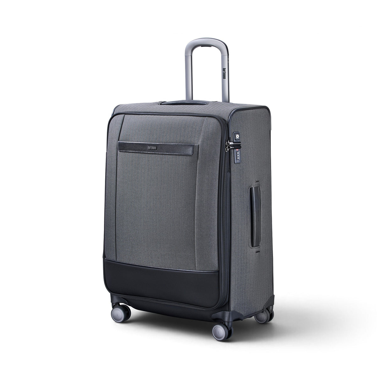 Hartmann Herringbone Medium Journey Expandable Spinner - Black Herringbone