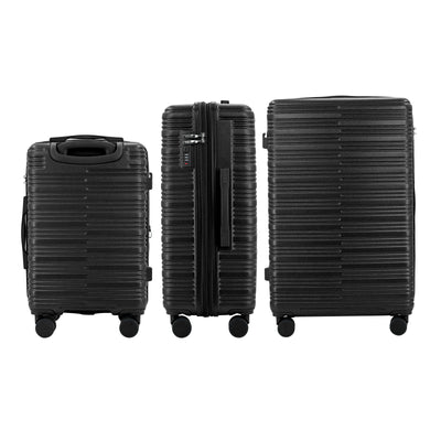 IZOD Romeo Lightweight Expandable ABS 3 Piece Luggage Set - 20", 24", and 28" Sizes with 360° Dual Spinning Wheels and Combo Lock