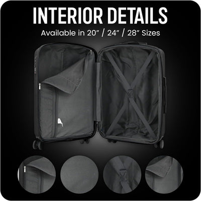IZOD Mateo 20-Inch Carry-On Luggage – Lightweight Expandable ABS Hardside Suitcase with 360° Dual Spinner Wheels & Built-In Combo Lock
