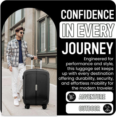 IZOD Mateo Travel 3 Piece Luggage Set - Durable ABS Hard Shell with 360° Wheels and Combo Lock