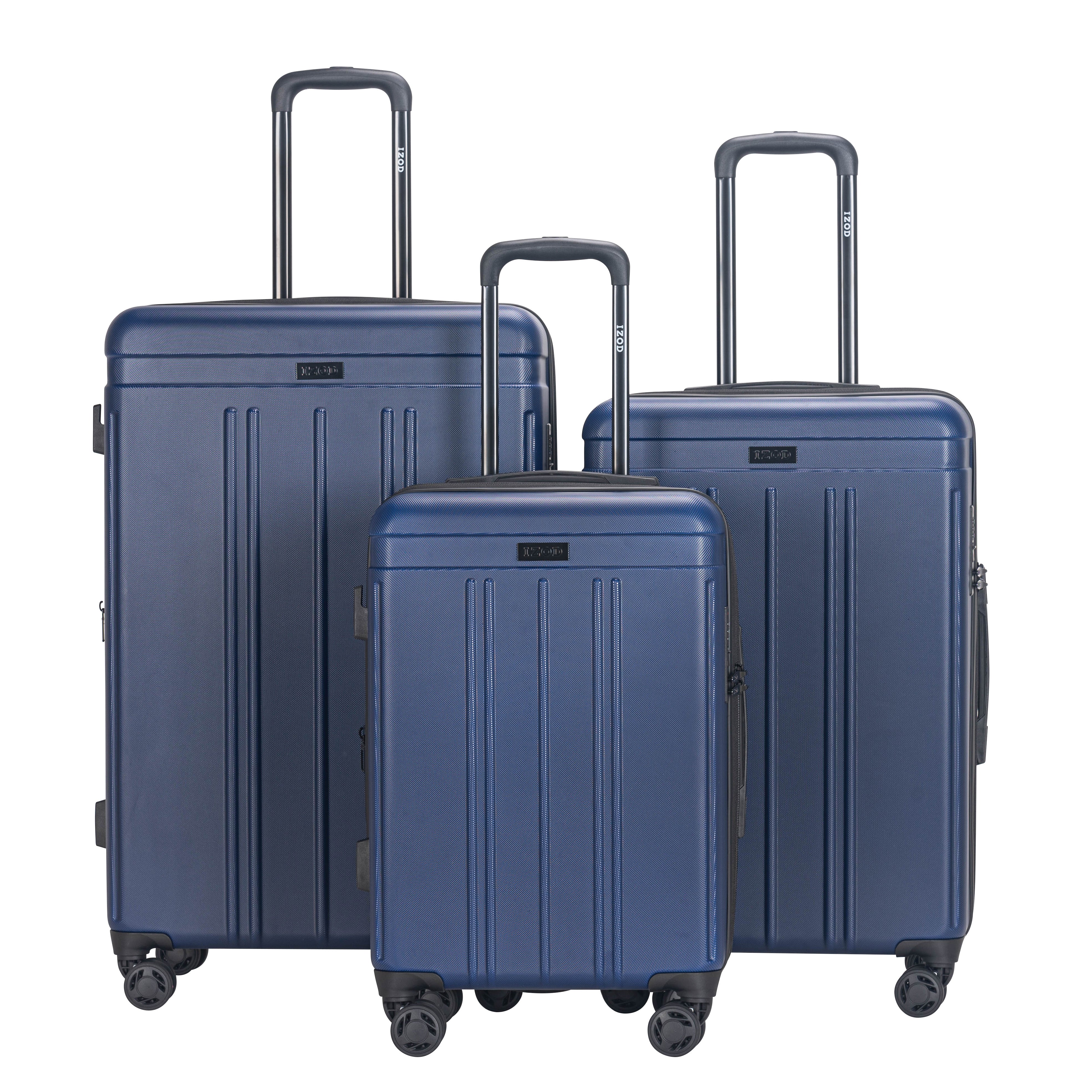IZOD Zoe 3-Piece Luggage Set – Lightweight ABS Hard Shell Suitcases with 360° Spinner Wheels, Telescopic Handle & Expandable Design (28”/24”/20”)