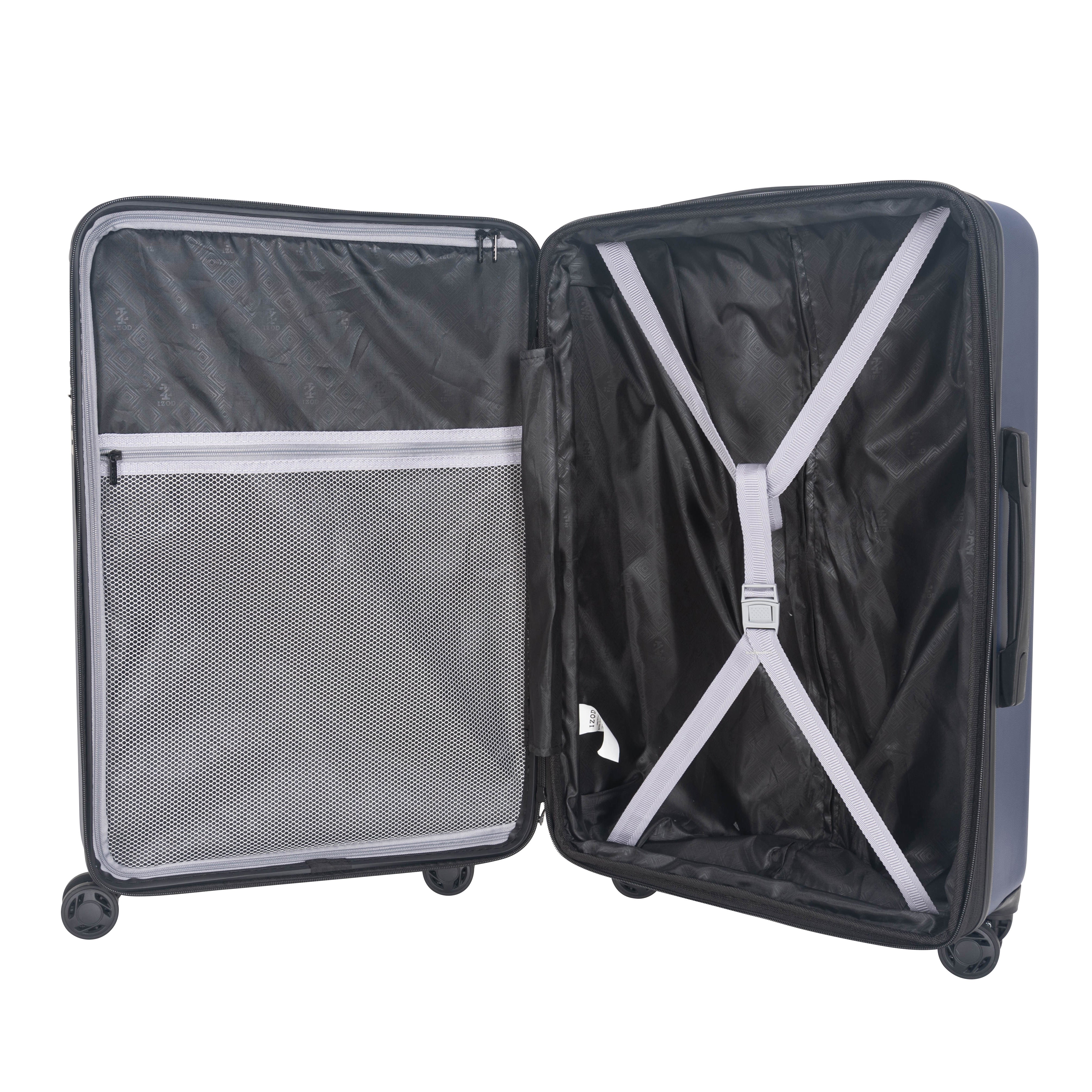 IZOD Zoe 3-Piece Luggage Set – Lightweight ABS Hard Shell Suitcases with 360° Spinner Wheels, Telescopic Handle & Expandable Design (28”/24”/20”)