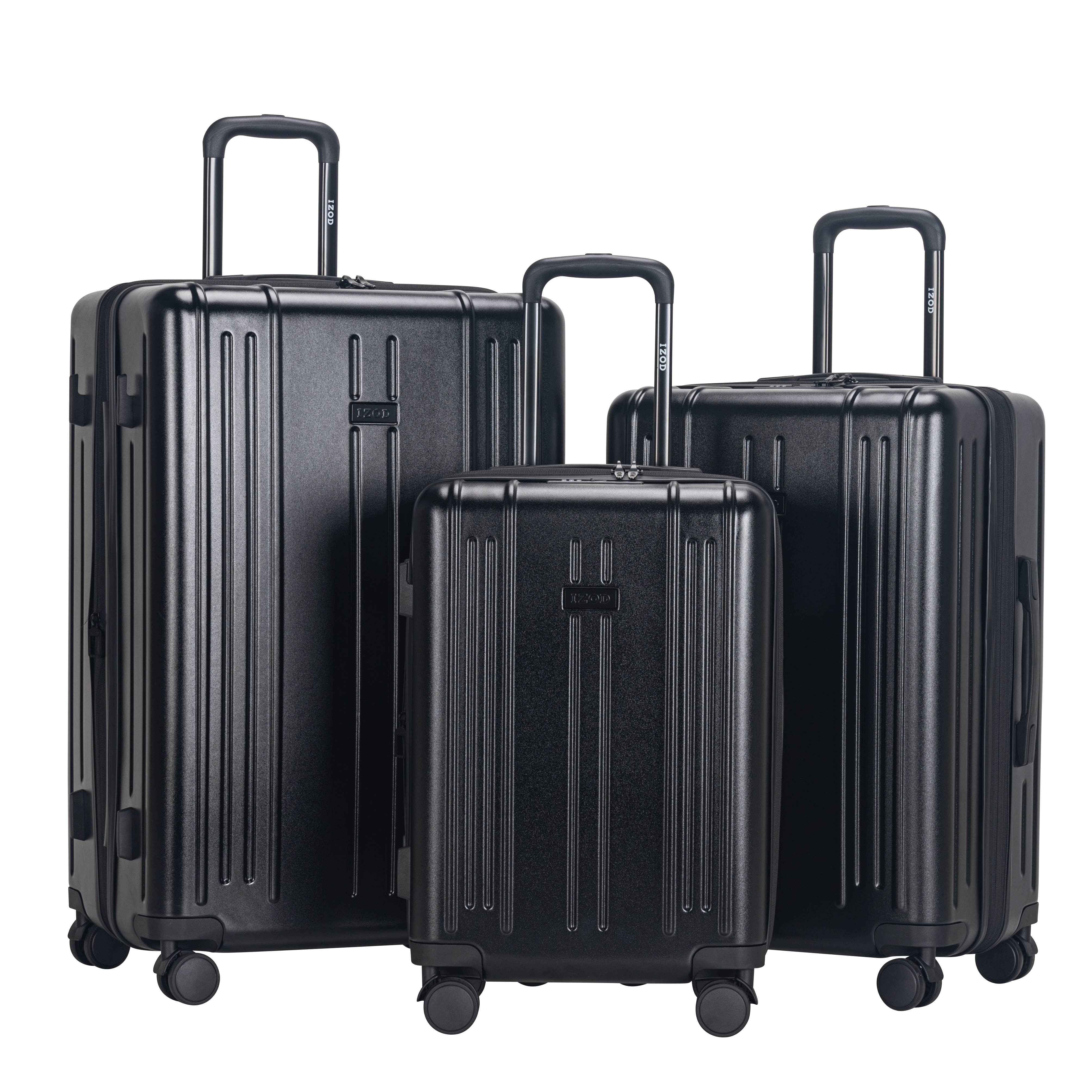 IZOD ISLA 3-Piece Luggage Set – Lightweight ABS Hard Shell Suitcases with 360° Spinner Wheels, Telescopic Handle & Expandable Design (28”/24”/20”)