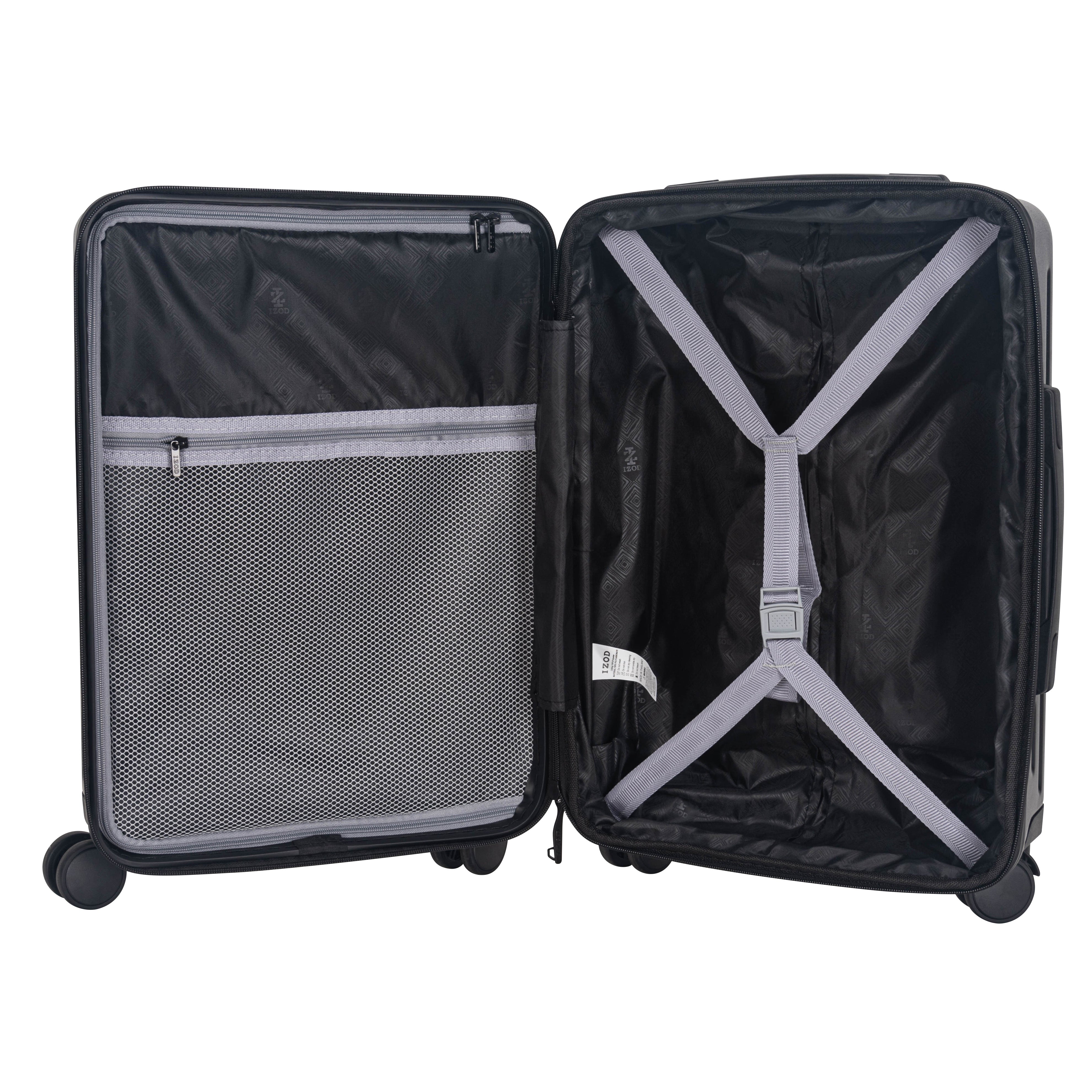 IZOD ISLA 3-Piece Luggage Set – Lightweight ABS Hard Shell Suitcases with 360° Spinner Wheels, Telescopic Handle & Expandable Design (28”/24”/20”)