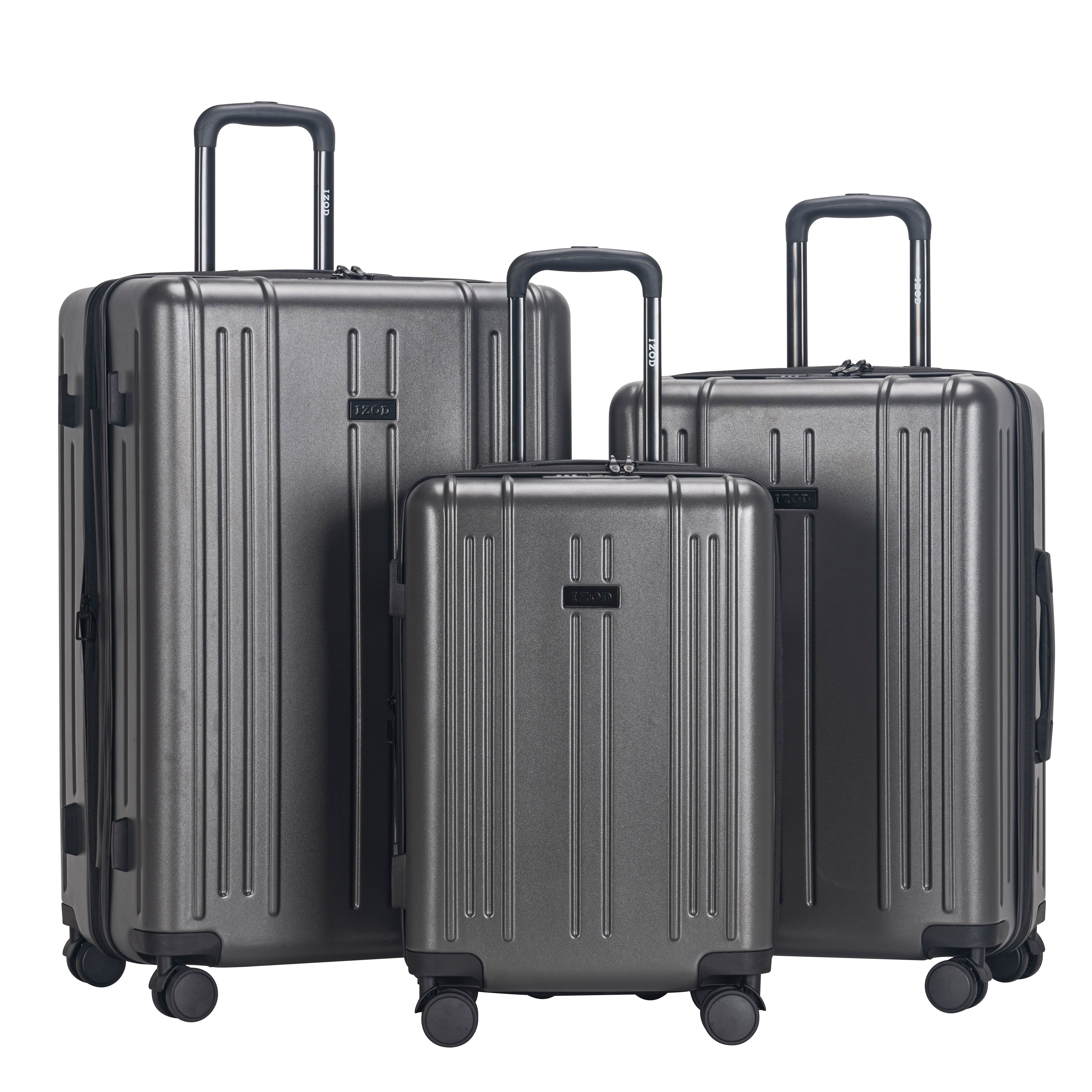 IZOD ISLA 3-Piece Luggage Set – Lightweight ABS Hard Shell Suitcases with 360° Spinner Wheels, Telescopic Handle & Expandable Design (28”/24”/20”)